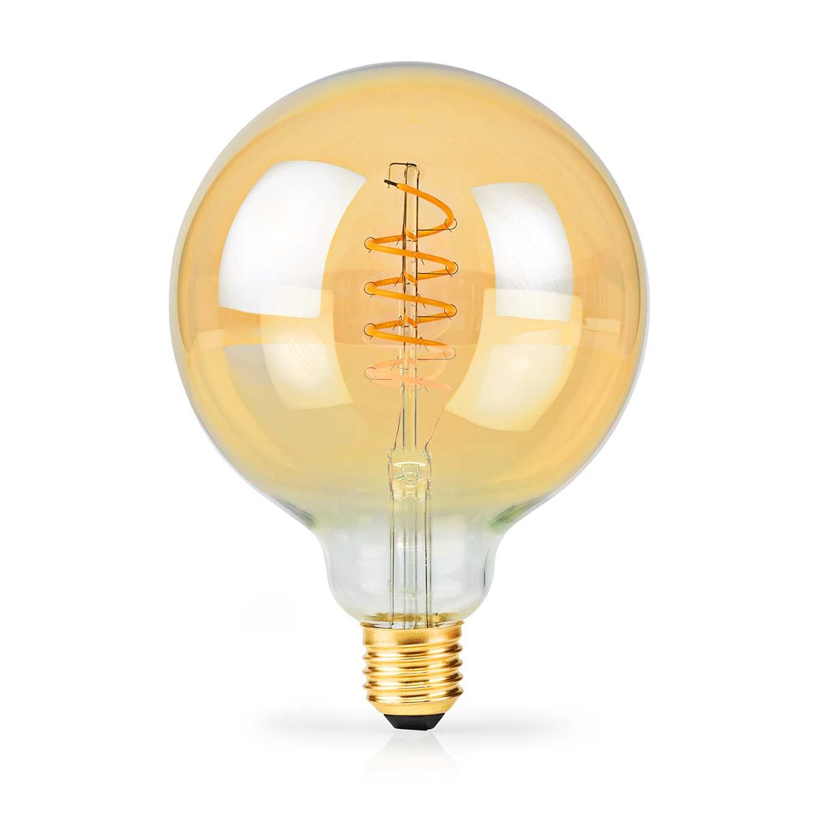 Nedis G125 Shaped Decorative LED Filament Bulb, E27 Cap, 250 Lumen 3.8W, Dimmable, Extra Warm White 2100,K Retro Style Glass Bulb - Long Life 15000h