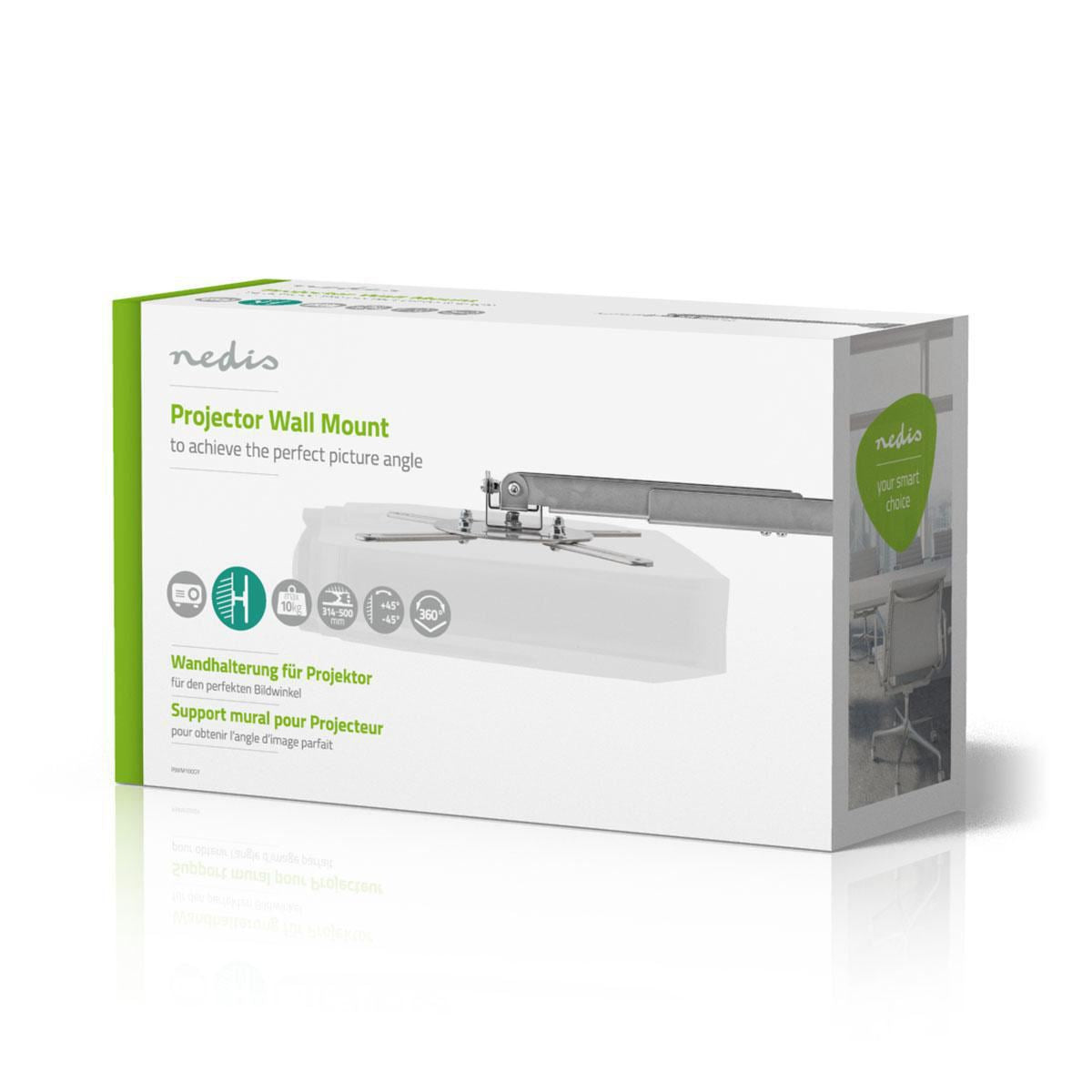 Nedis Projector Mount | Full Motion | 10 kg | Rotatable | Tiltable | Steel | Silver