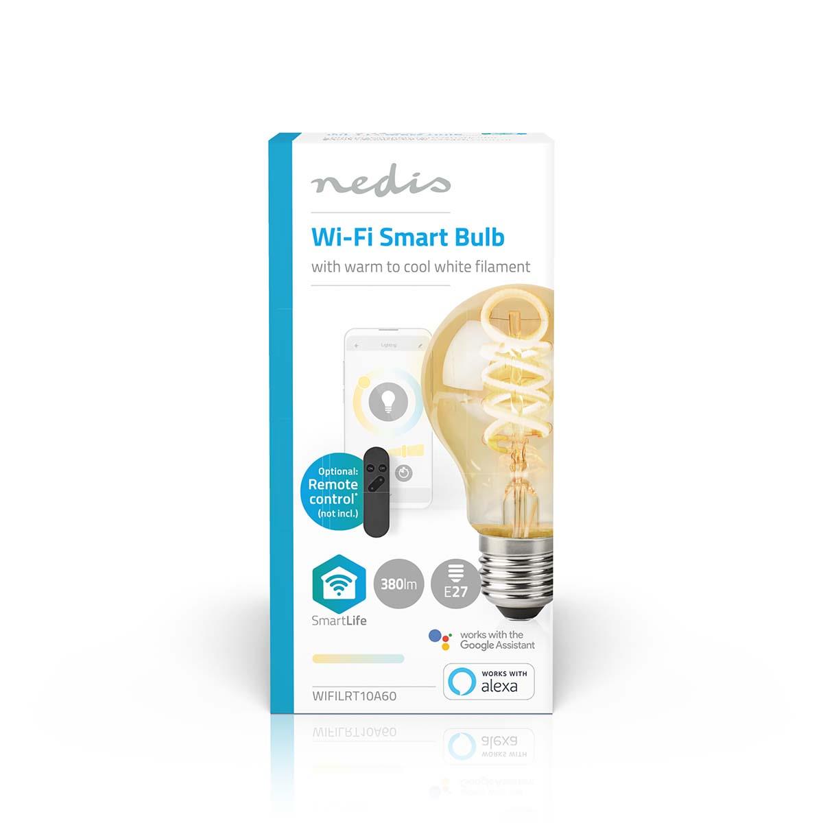 Nedis SmartLife LED Filament Bulb | E27 | 360 lm | 4.9 W | Warm to Cool White | 1800 - 6500 K | Glass | Android™ / IOS | Bulb | 1 pcs
