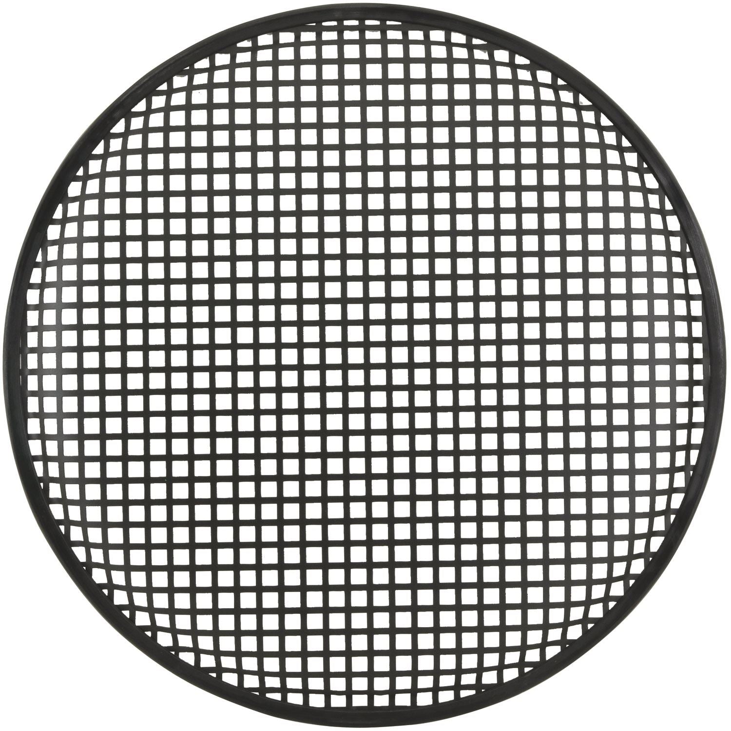 QTX Black Metal Speaker Grille Cover Circle Mesh, 38 cm (15")
