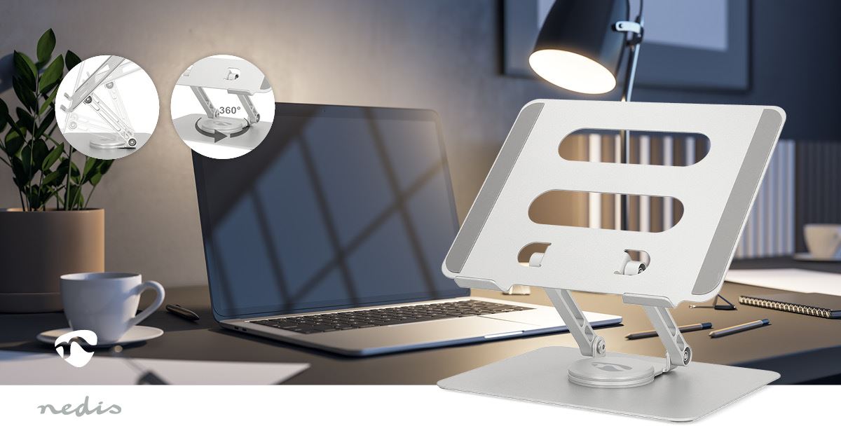 Nedis Notebook Stand | 17 " | Foldable | Rotatable 360 degrees