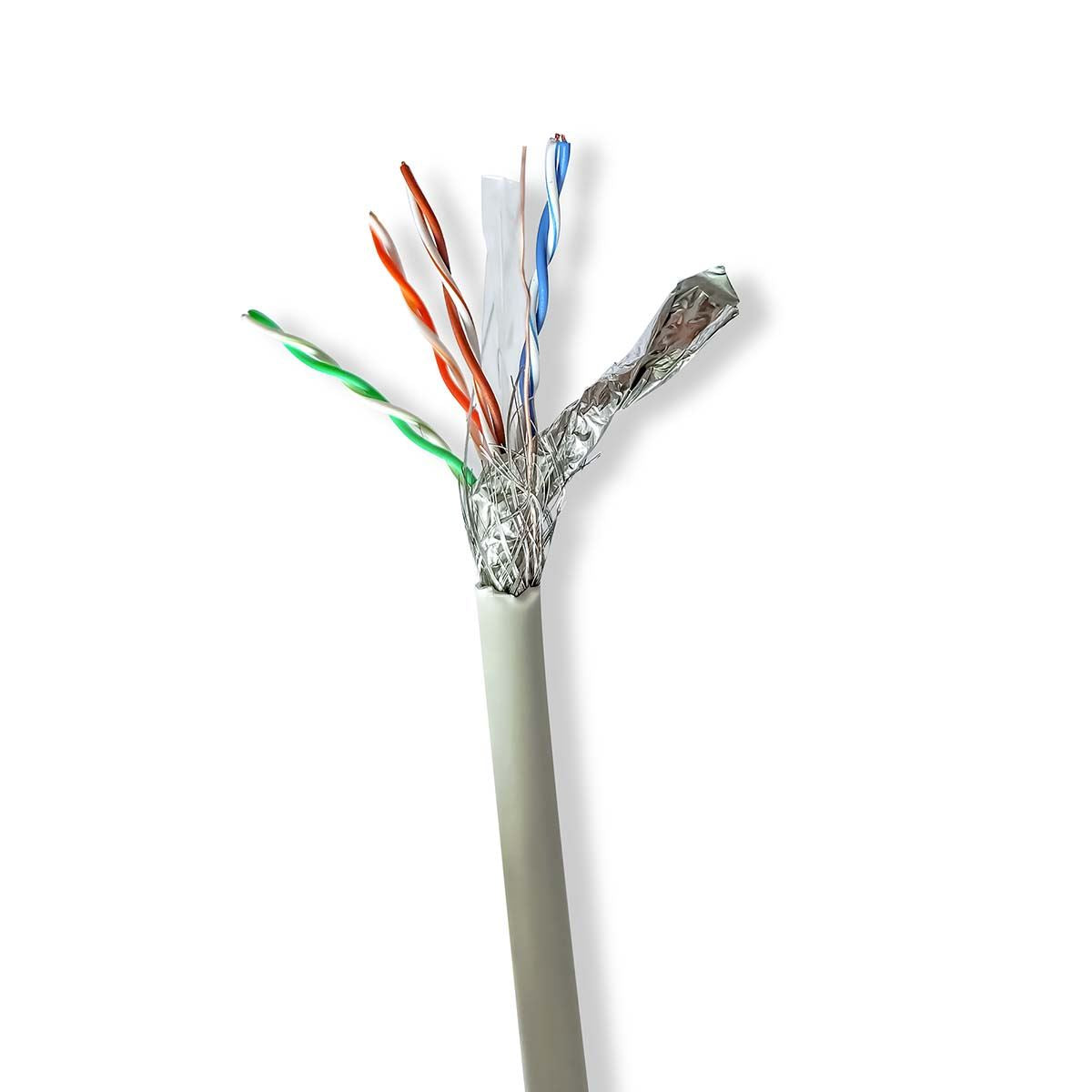 Nedis Network Cable Roll | CAT6 | Stranded | S/FTP | Bare Copper | 100.0 m | Indoor | Round | LSZH | Grey | Pull Box