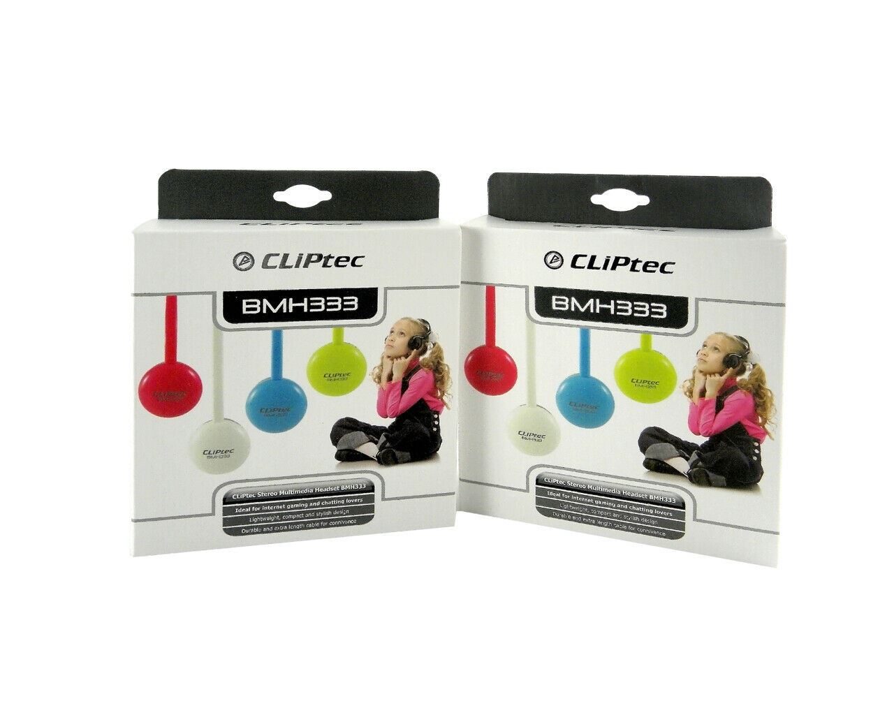 CLiPtec Kids Bright Stereo Multimedia Headphones with inline Mic for Gaming, Chat, Music and more - Blue