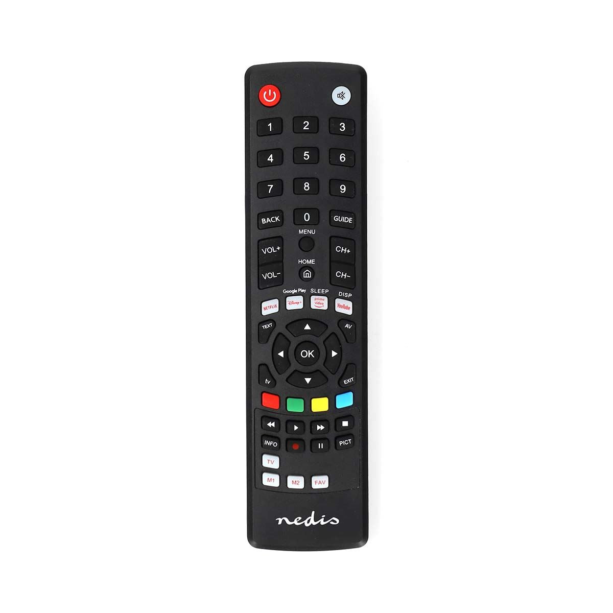 Nedis Replacement Universal Infrared Remote Control Amazon Prime / Disney+ / Google Play / Netflix / Youtube Button