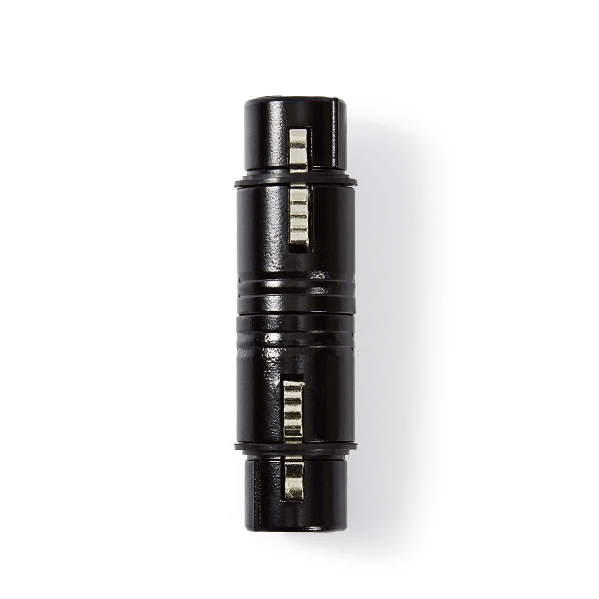 Nedis XLR Adapter | XLR 3-Pin Female | XLR 3-Pin Female | Nickel Plated | Straight | Metal | Black | 1 pcs | Polybag
