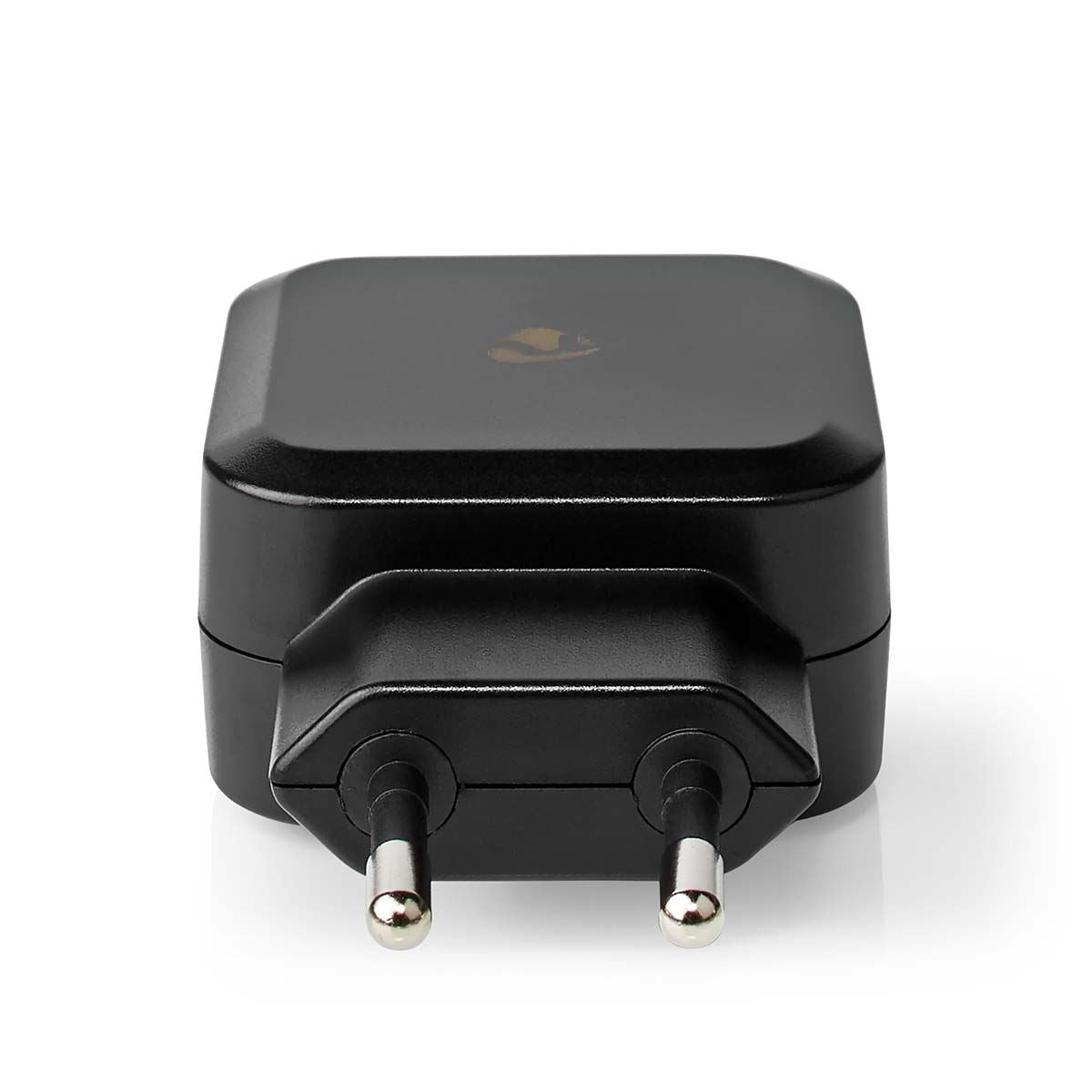 Nedis EU Euro Travel Wall Charger | 24 W | Quick charge feature | 2x 2.4 A | Number of outputs: 2 | 2x USB-A | No Cable Included | Single Voltage Output | Black