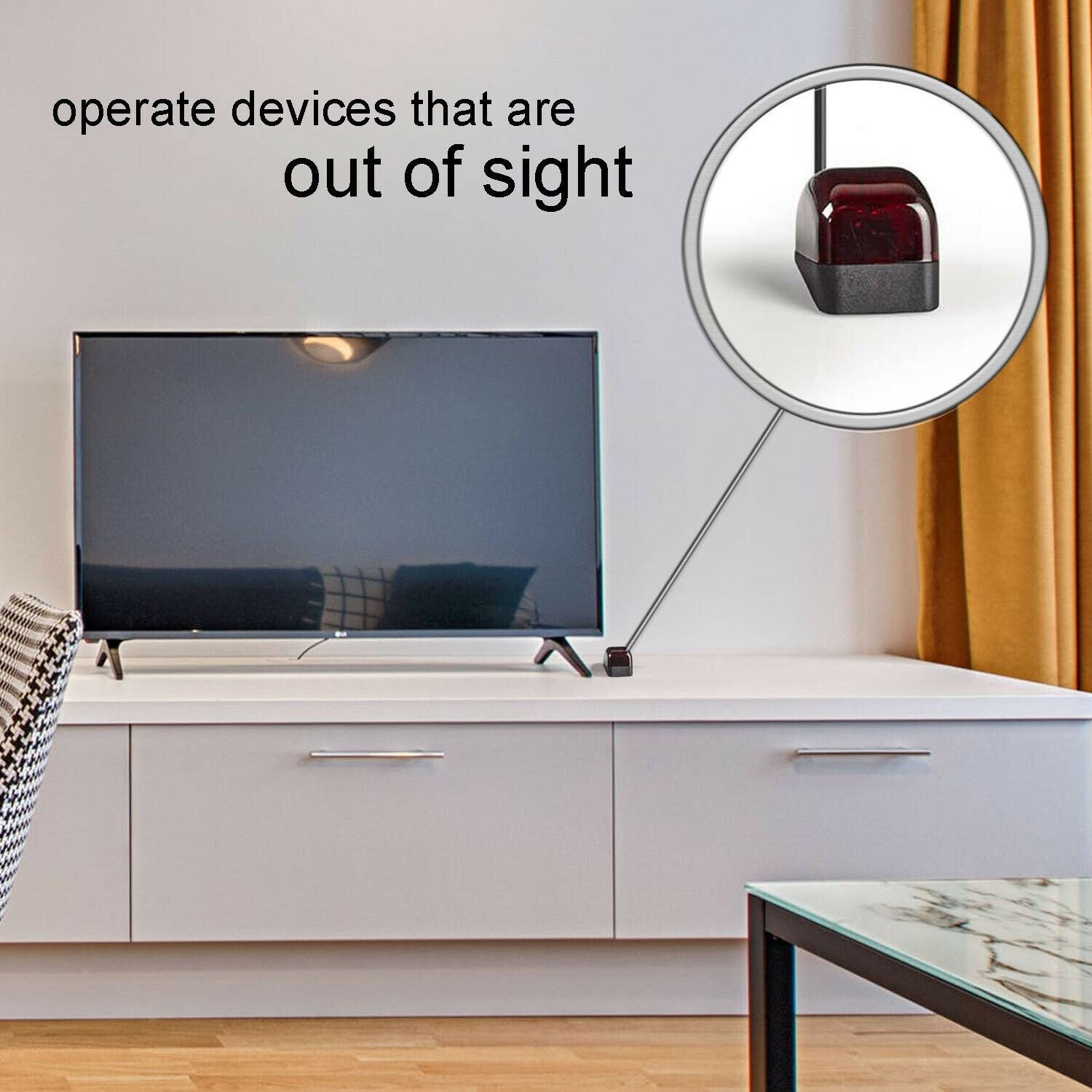 Nedis IR Remote Control Extender | 433.92 MHz | Control 3 Devices in a cupboard | 6m Range | Black