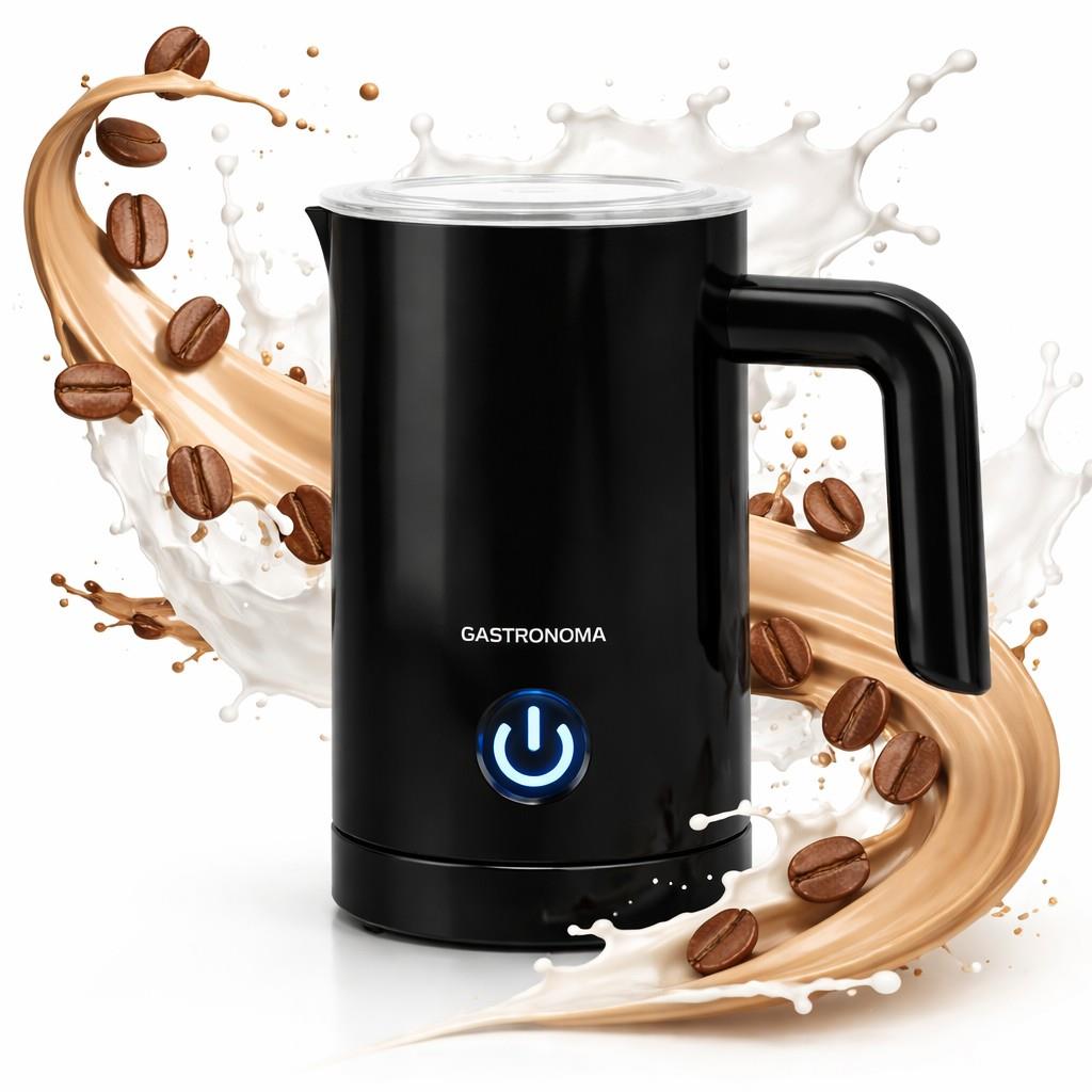 Gastronoma Electric Milk Frother, Automatic Frother & Milk Steamer, 10oz/300ml Hot & Cold Foam Maker for Coffee, Latte, Cappuccino, Macchiato, Black