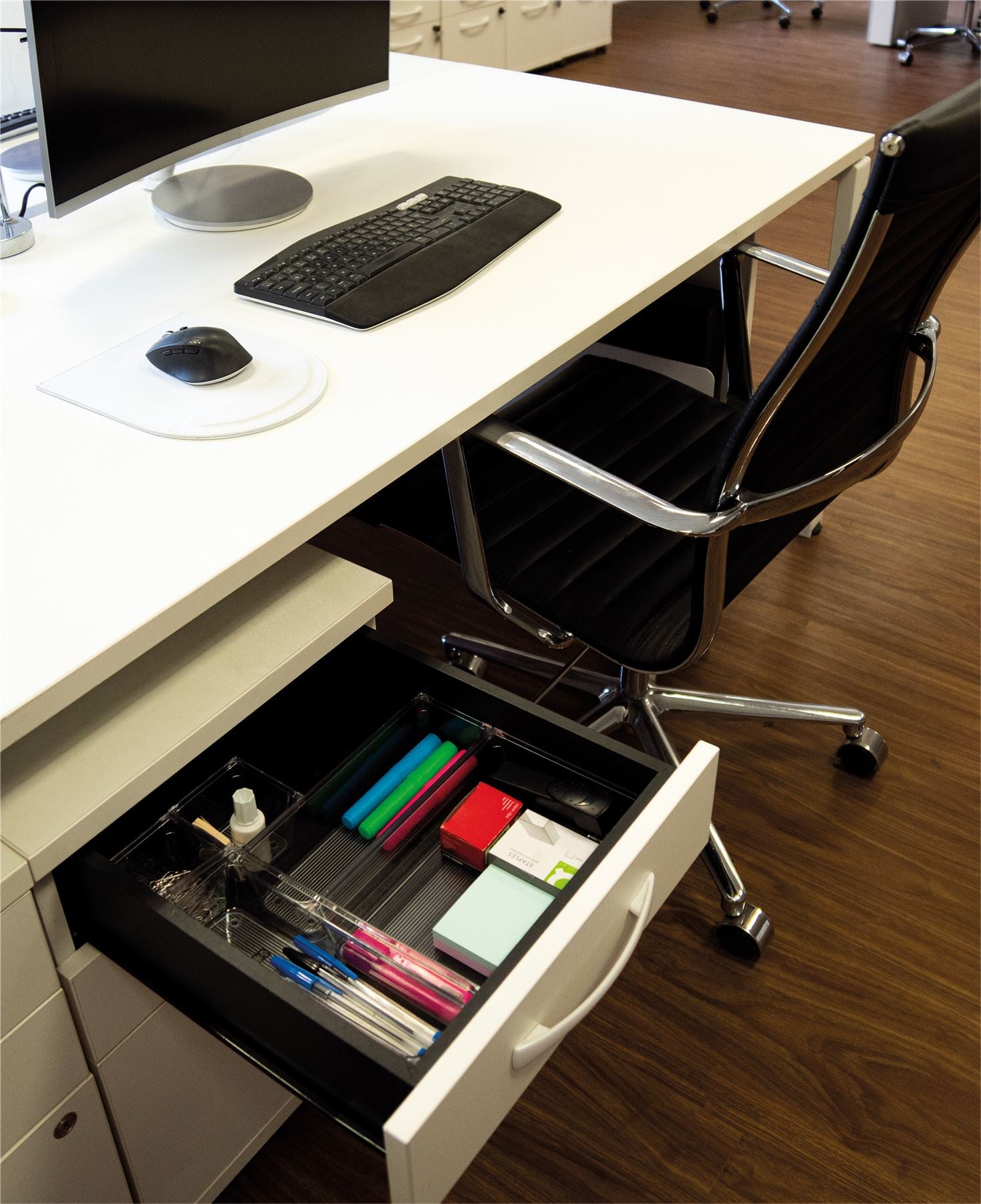 6 Pcs Draw Organiser Box Desk Drawer Fridge Trays Makeup Storage Plastic Divider