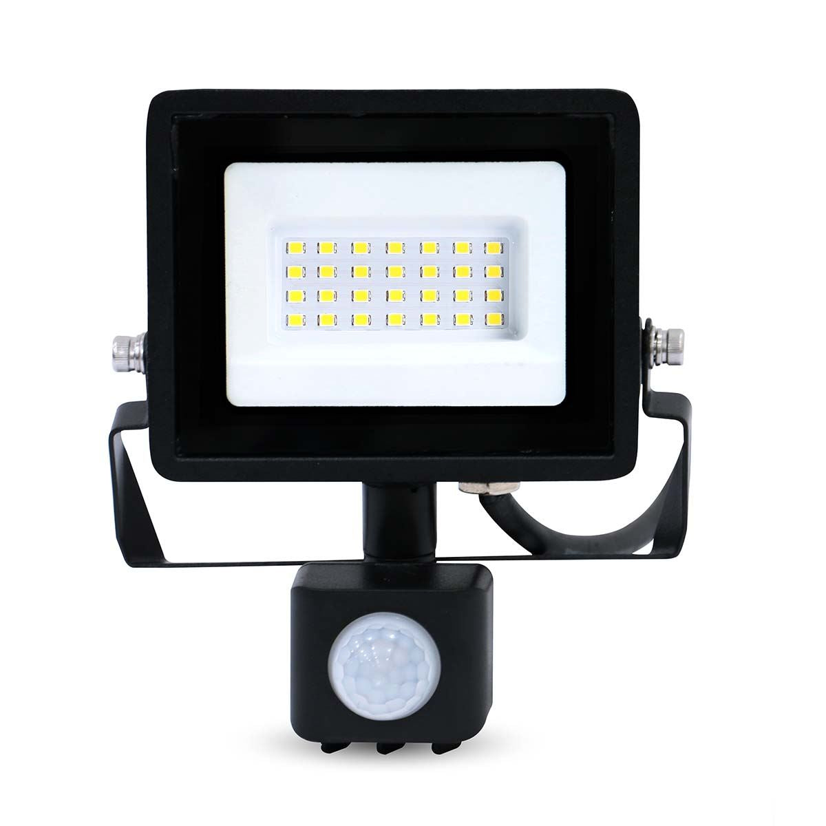 Nedis LED Floodlight with Motion Sensor - 20W Outdoor Security Light, 1620lm, 4000K Neutral White, Adjustable Timer, IP Rated, Wall Mount