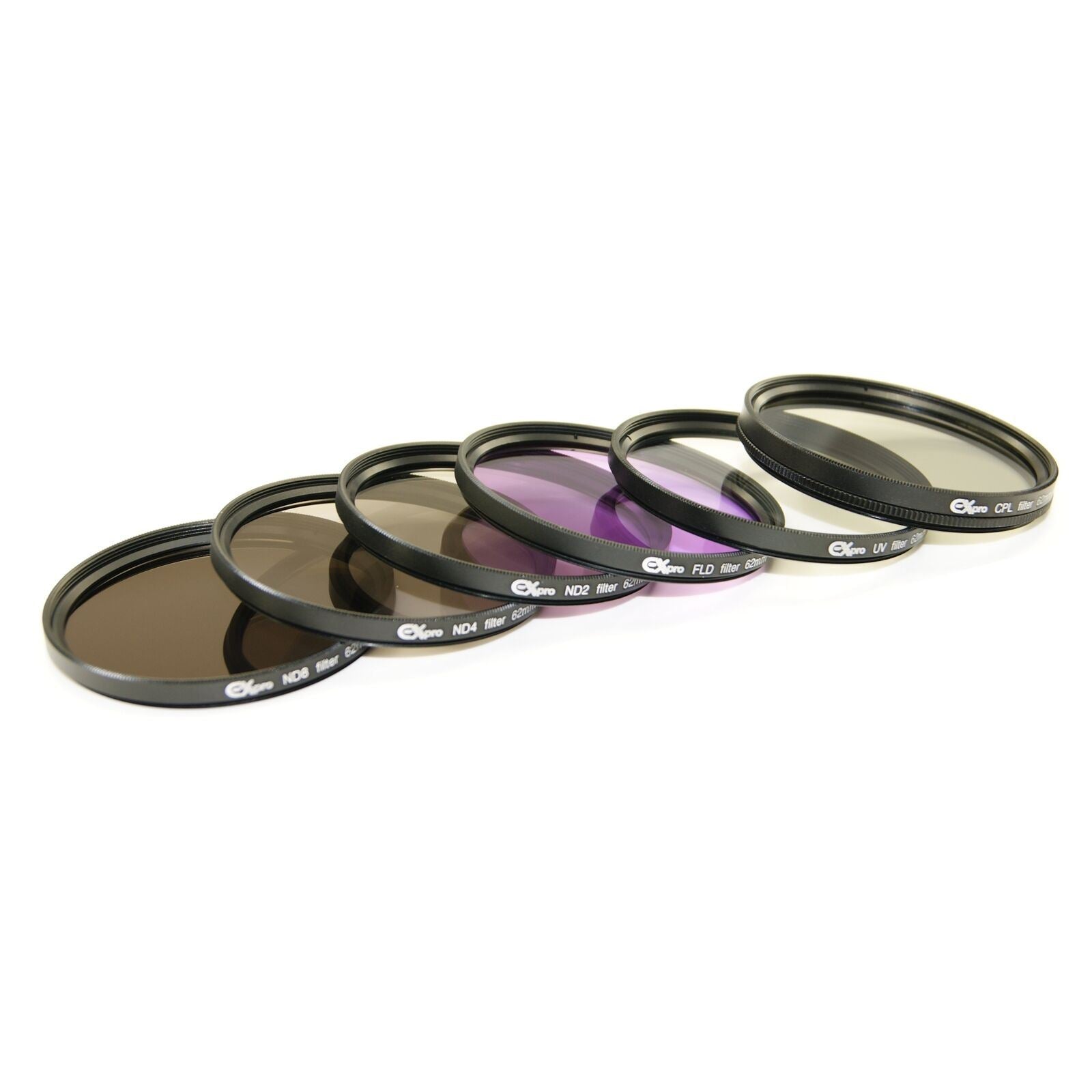 Ex-Pro 77mm ND, FLD, UV, CPL 6 Piece Filter Kit with Case, ND2, ND4, ND8