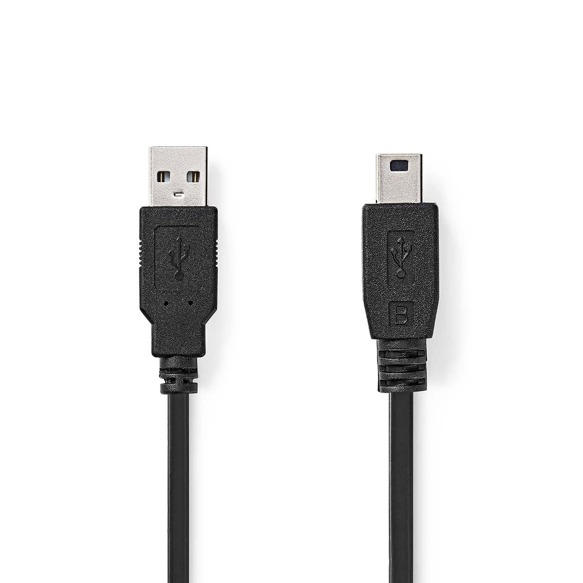 Nedis USB Cable | USB 2.0 | USB-A Male | USB Mini-B 5 pin Male | 480 Mbps | Nickel Plated | 5.00 m | Round | PVC | Black | Label