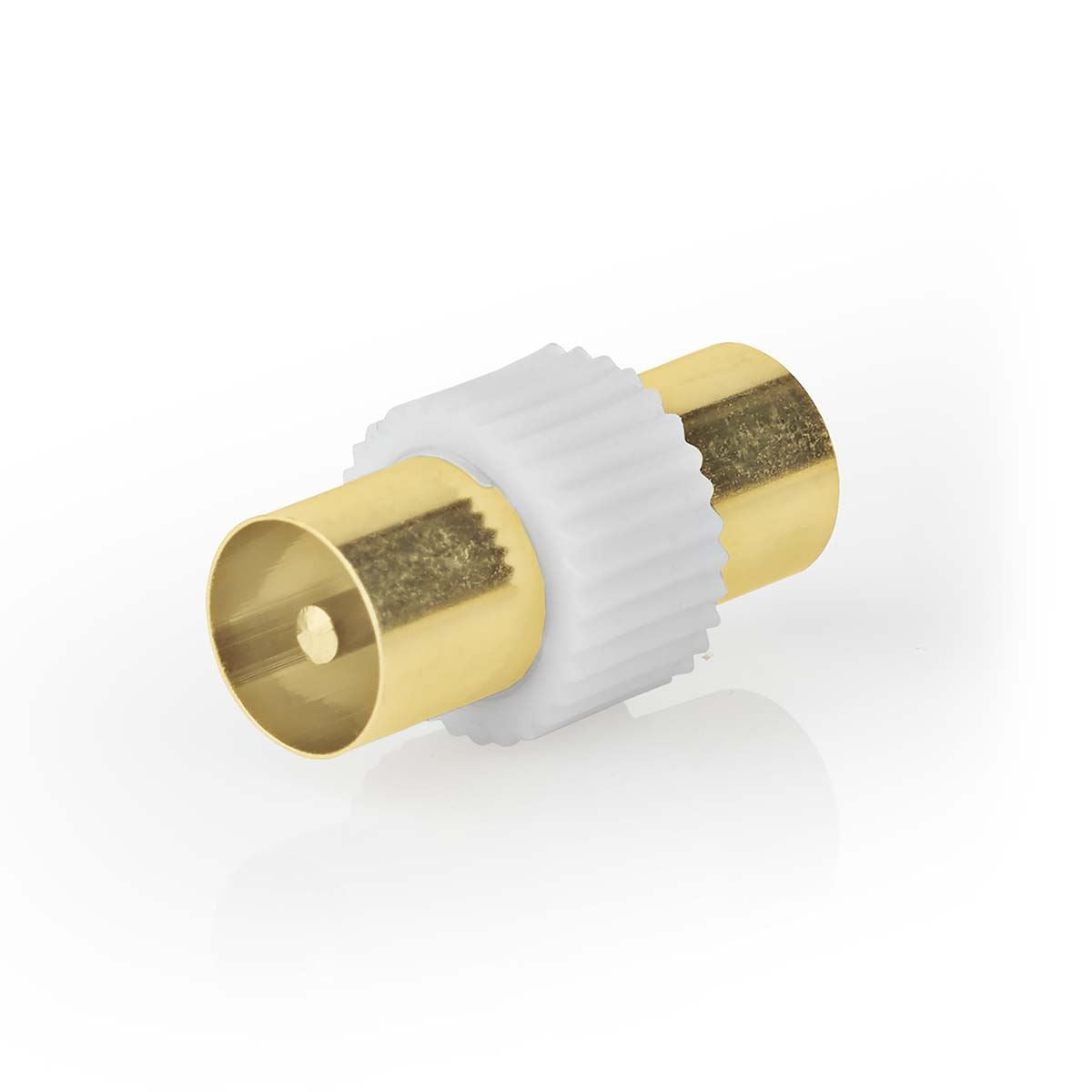 Nedis Satellite & Antenna Adapter | IEC (Coax) Male | IEC (Coax) Male | Gold Plated | 75 Ohm | Straight | Metal / Plastic | White | 1 pcs | Box