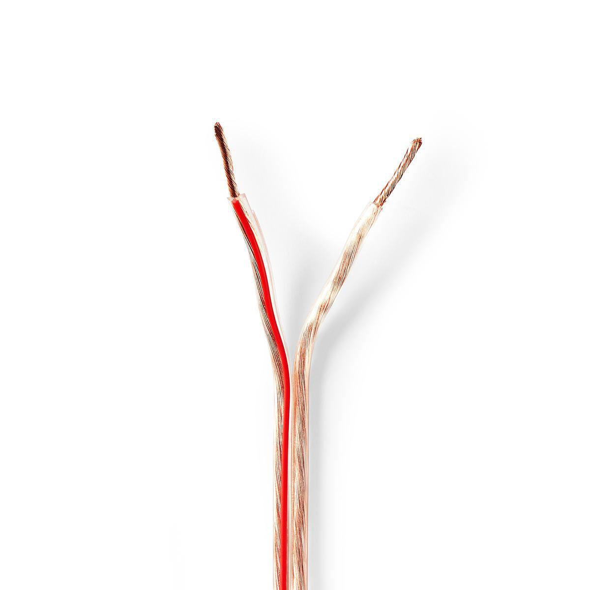 Nedis Speaker Cable | 2 x 1.50 mm² | Full Copper| 15.0 m | Round | PVC | Transparent | Reel