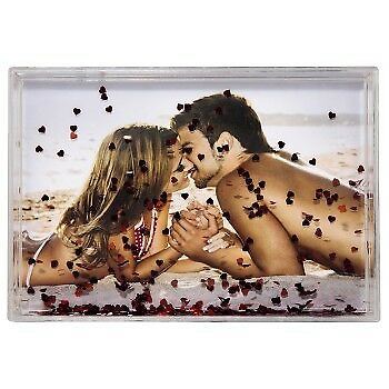 Hama Love Heart Glitter Water Globe Block 3D Photo Frame