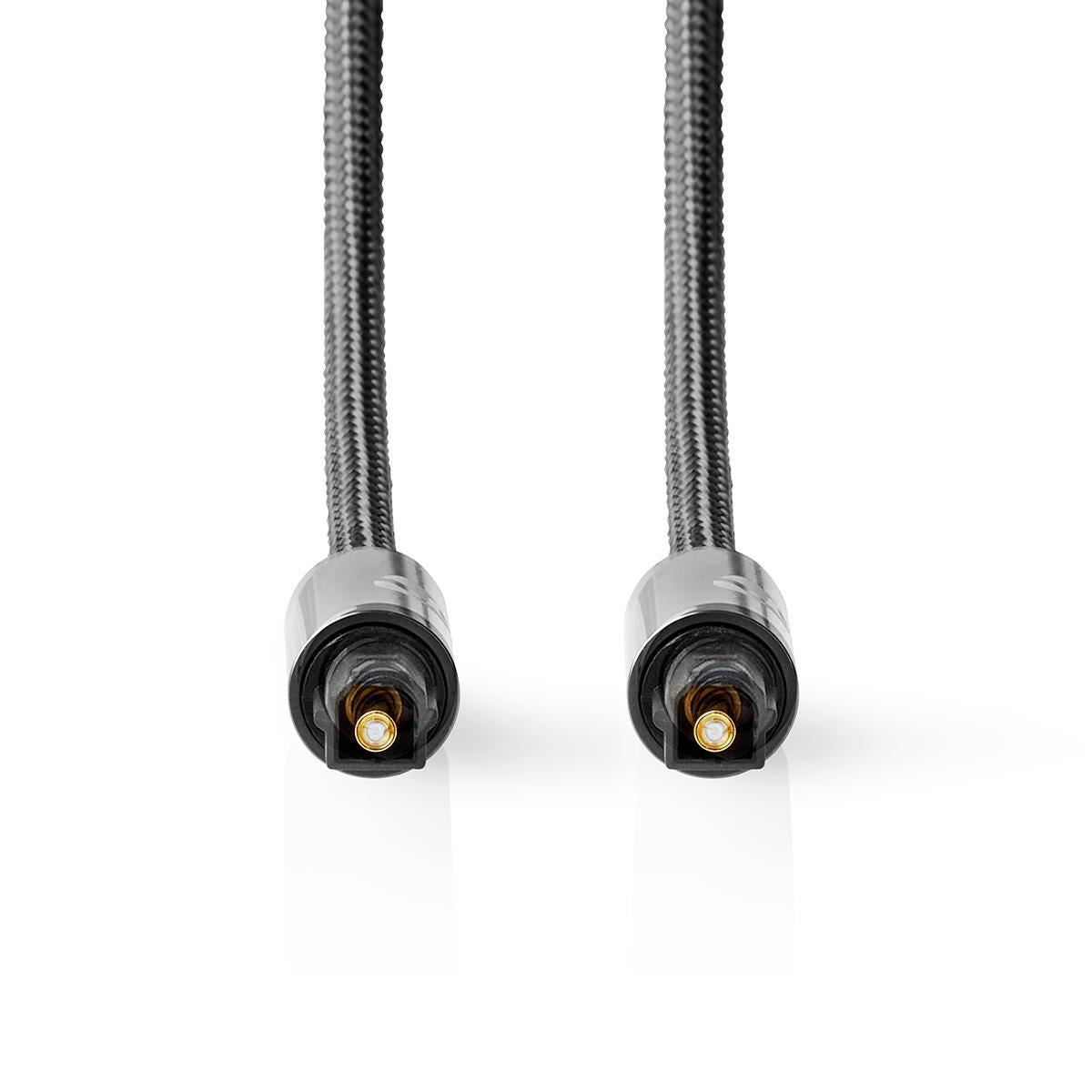 Nedis Optical Audio Cable | TosLink Male | TosLink Male | 2.00 m | Round | Cotton | Gun Metal Grey | Cover Window Box