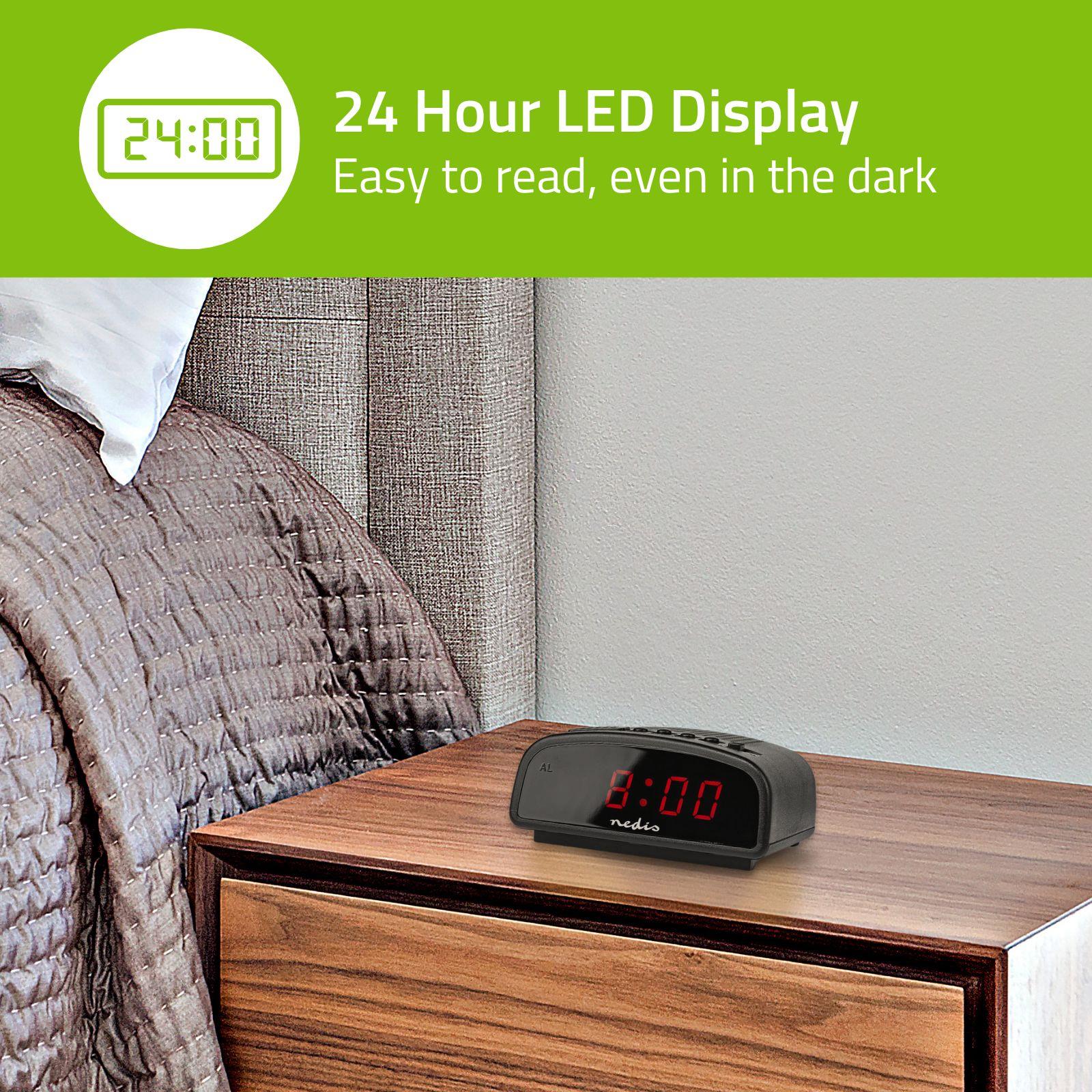 Nedis Digital Desk Alarm Clock | LED | Snooze function | Black