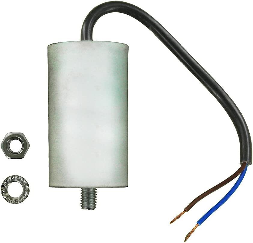 Universal Capacitor with 19 cm Cable Connectors, 20 µF/20 MFD, 450 VAC