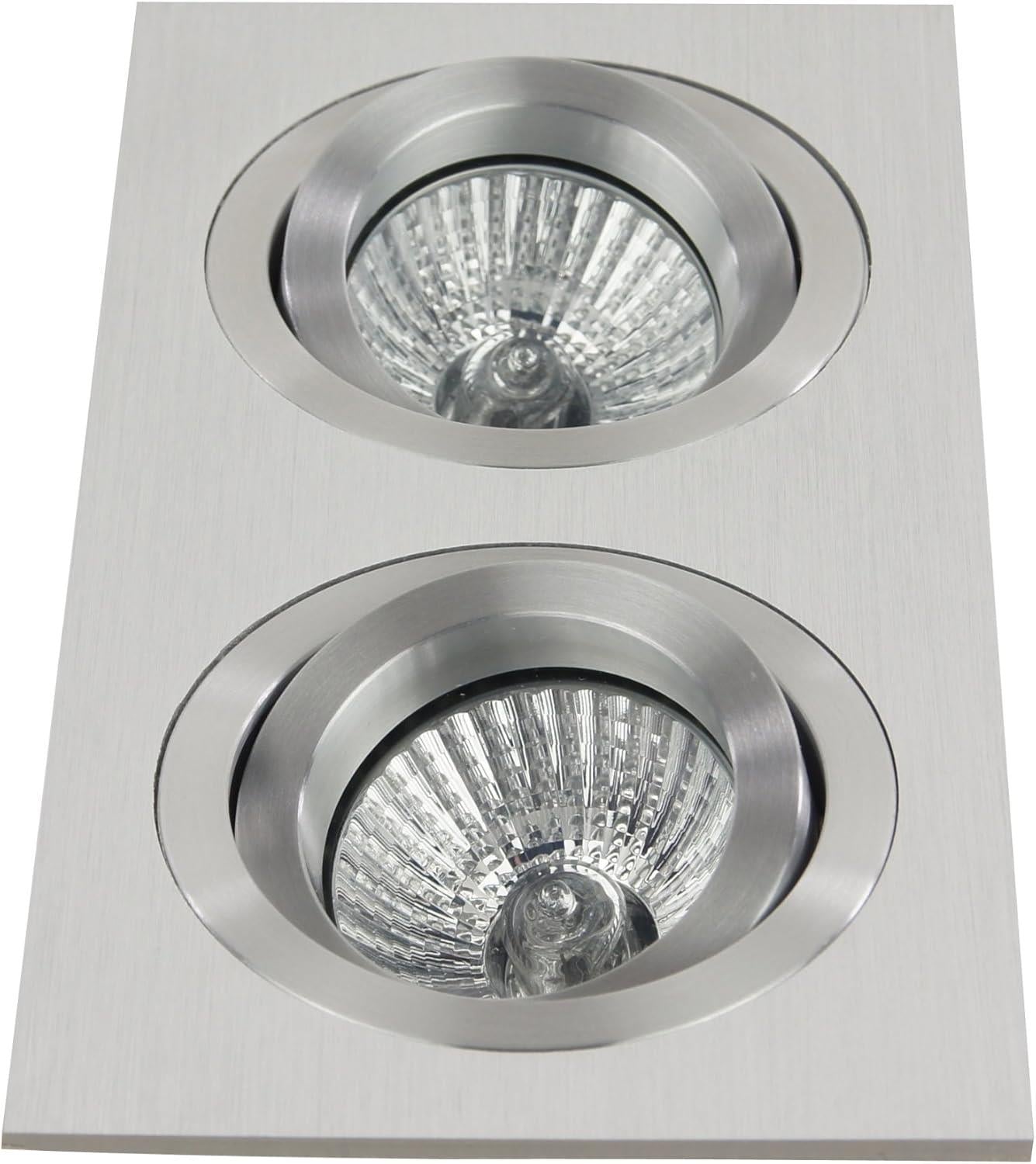 Ranex GU10 Ceiling Light Dual Directable Contemporary Downlight Spotlight Aluminium