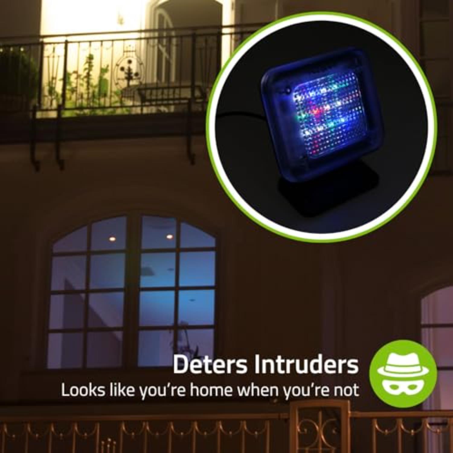 Nedis TV Simulator Home Security Light with Flashing LED - Deter Intruders - Timer & Dusk Sensor - Low Energy USB Powered