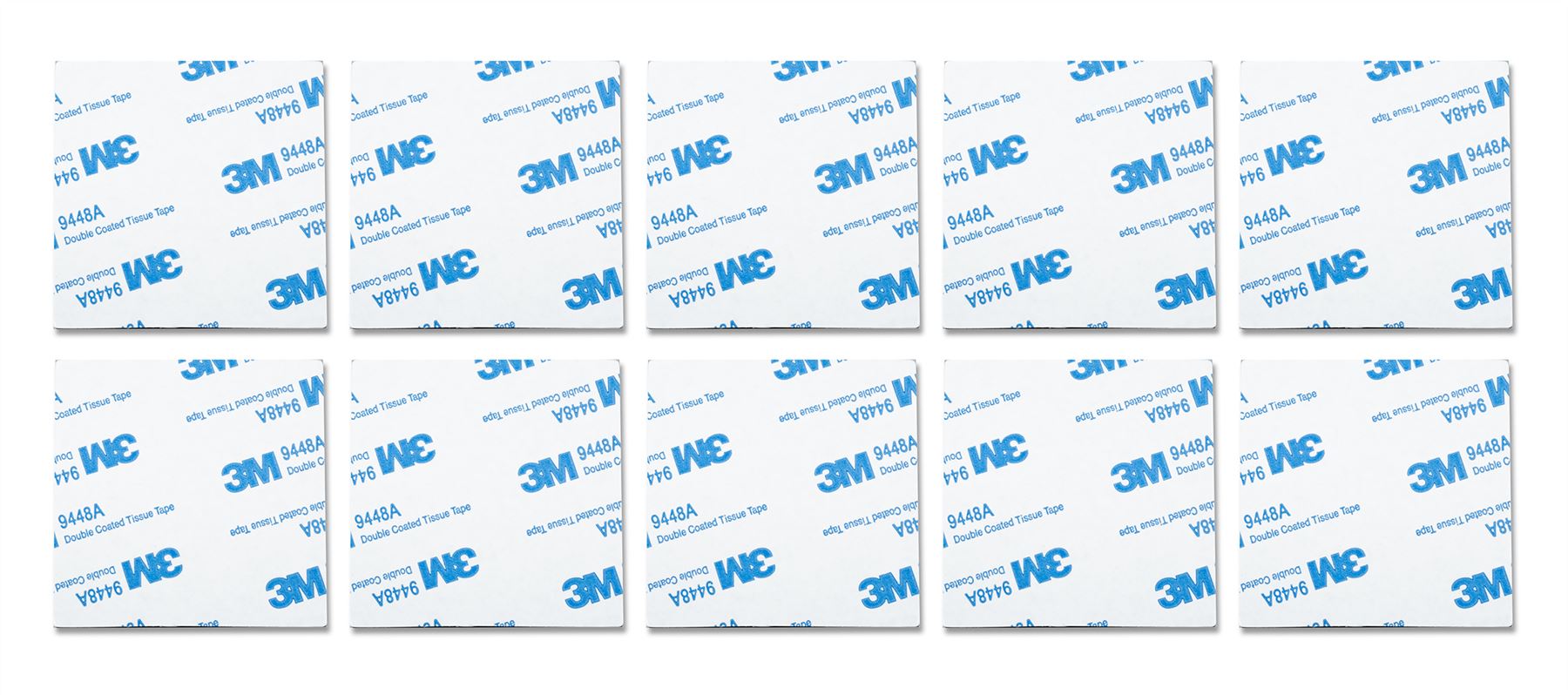 60mm 10 Pack Double-Sided Square Adhesive Mounting Pads