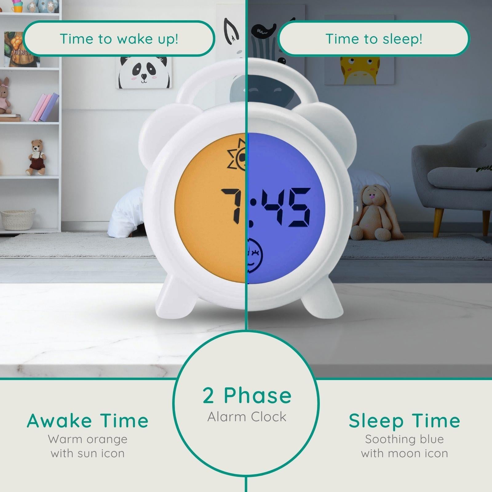 Alecto Childresns Sleep Trainer & Night Lamp Light / Alarm Clock White