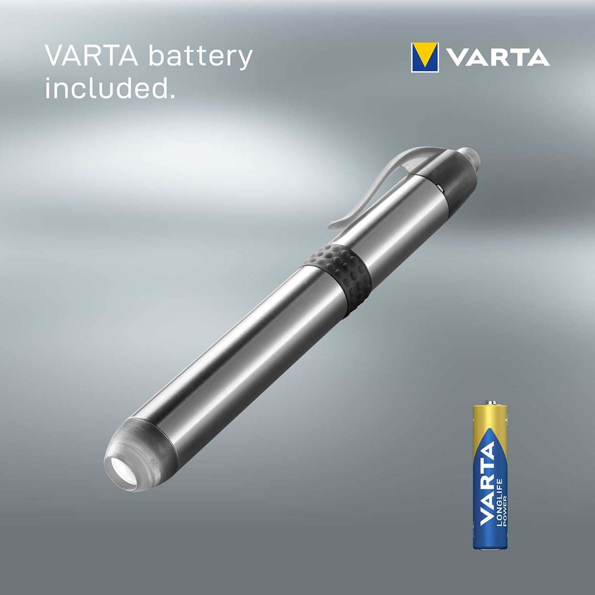 VARTA Pen Light White LED Torch 5mm (incl. 1x AAA Longlife Power Battery) - Silver