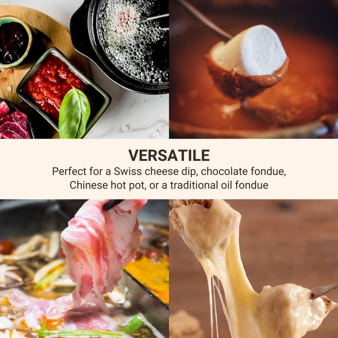 MELISSA 2L Electric Fondue Set with 8 Forks and Adjustable Temperature