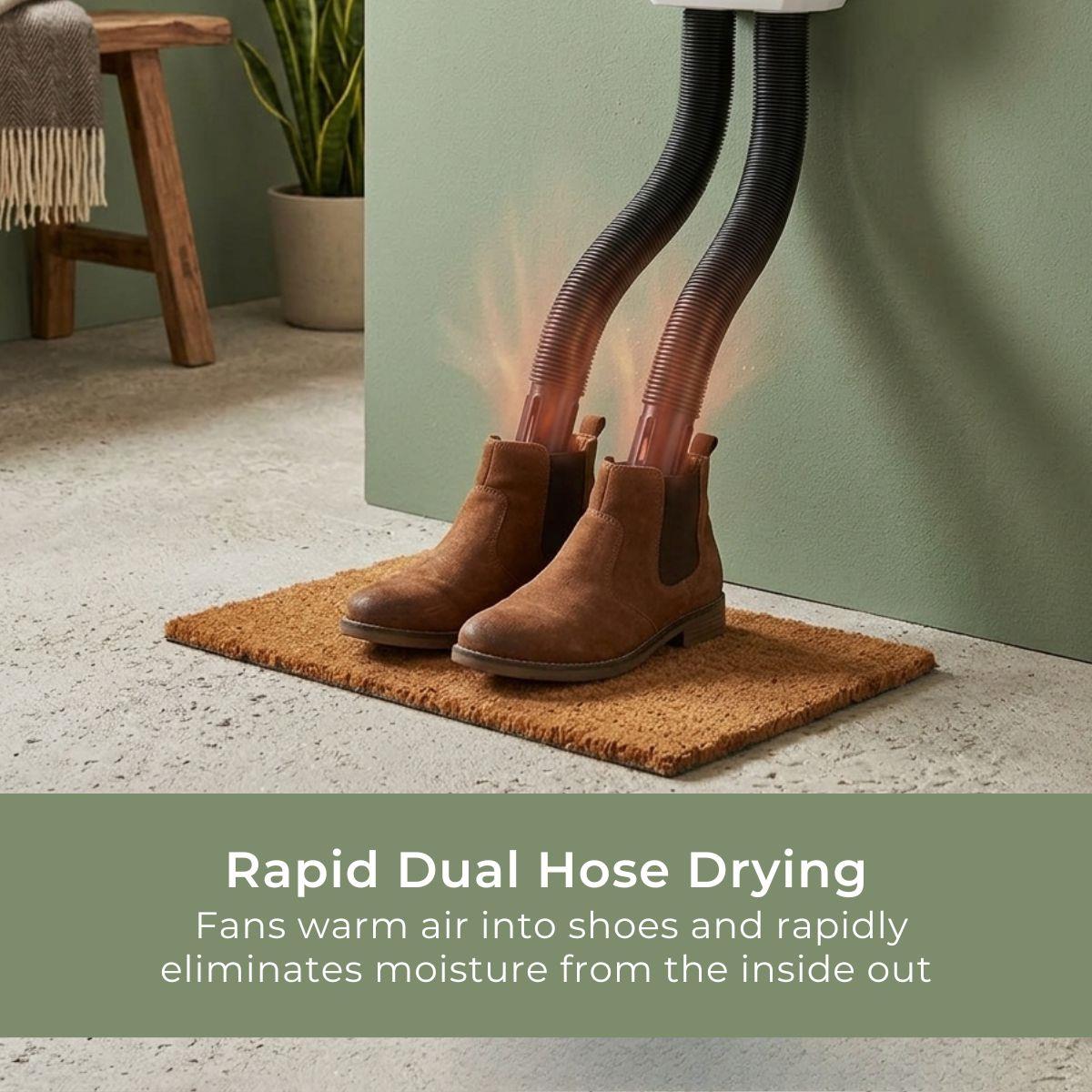 Melissa Electric 250w Shoe Dryer, Wall Mounted Boot Warmer with Heat Blower, 2 Warm Air Exhausts and Timer, Quick Drying for Wet Shoes, Gloves, Hats, Socks, Trainers, Boots and more