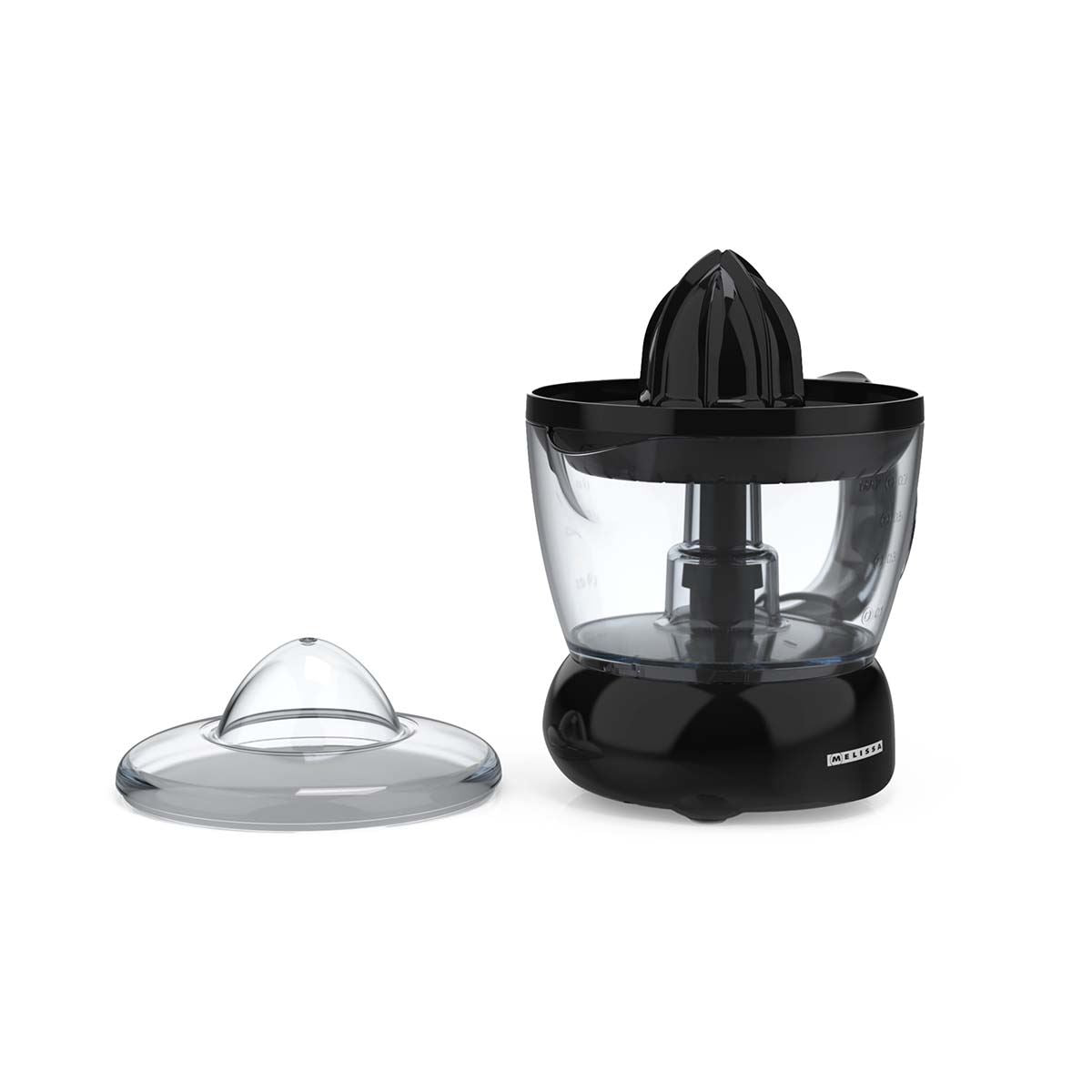 MELISSA 0.7L Electric Citrus Press Juicer Squeezer, 40W Motor, with Bi-Directional Twist, 2 x Interchangeable Cones, and Easy Pour Spout, for Lemon Grapefruit Orange Lime Juice Extractor - Black