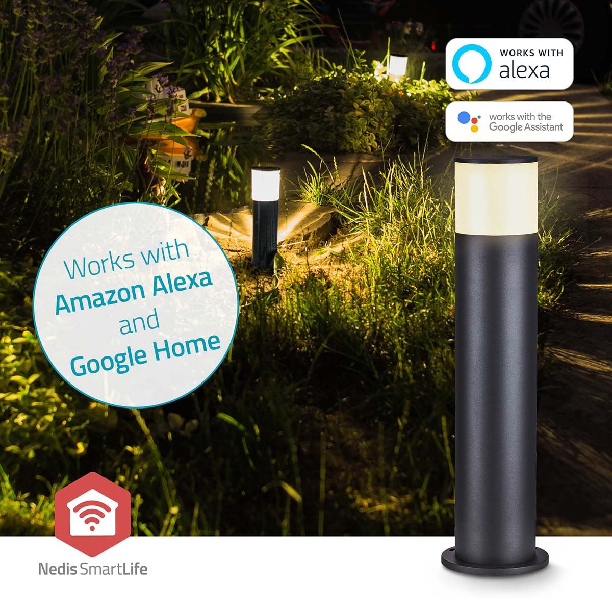 Nedis Smartlife Nedis / Tuya Smart Life Wifi LED RGB Garden Lights Patio Path Walkway Lighting Bollard