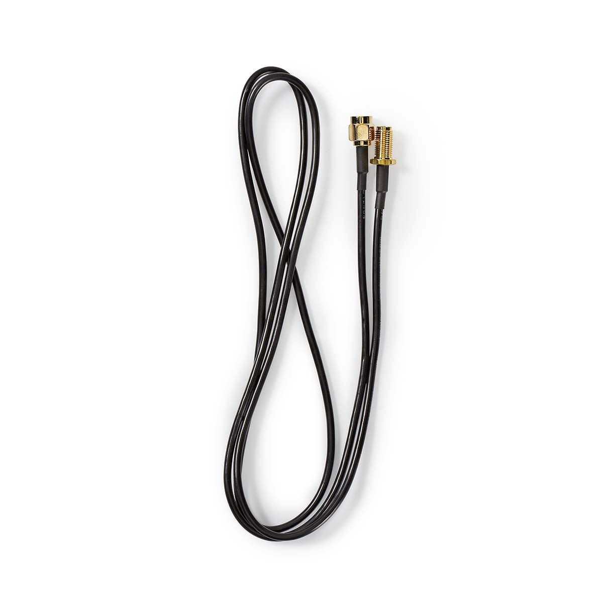Nedis SMA Cable | RP SMA Male | RP SMA Female | Gold Plated | 50 Ohm | Single Shielded | 1.00 m | Round | PVC | Black | Label