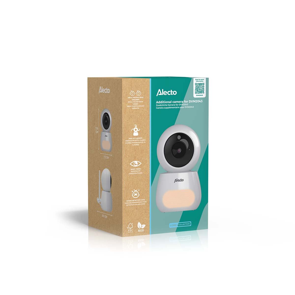 Alecto DVM-2043 Wireless Video Baby Monitor Additional Add-on Camera | White