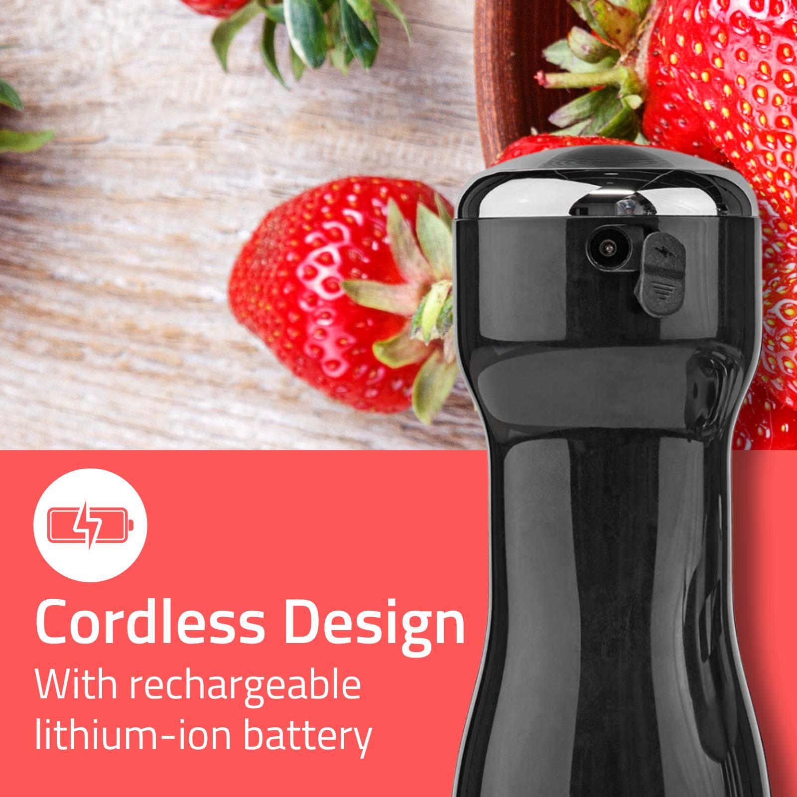 Nedis Hand Blender, 100W Cordless Handheld Stick Immersion Mixer with Stainless Steel Blades