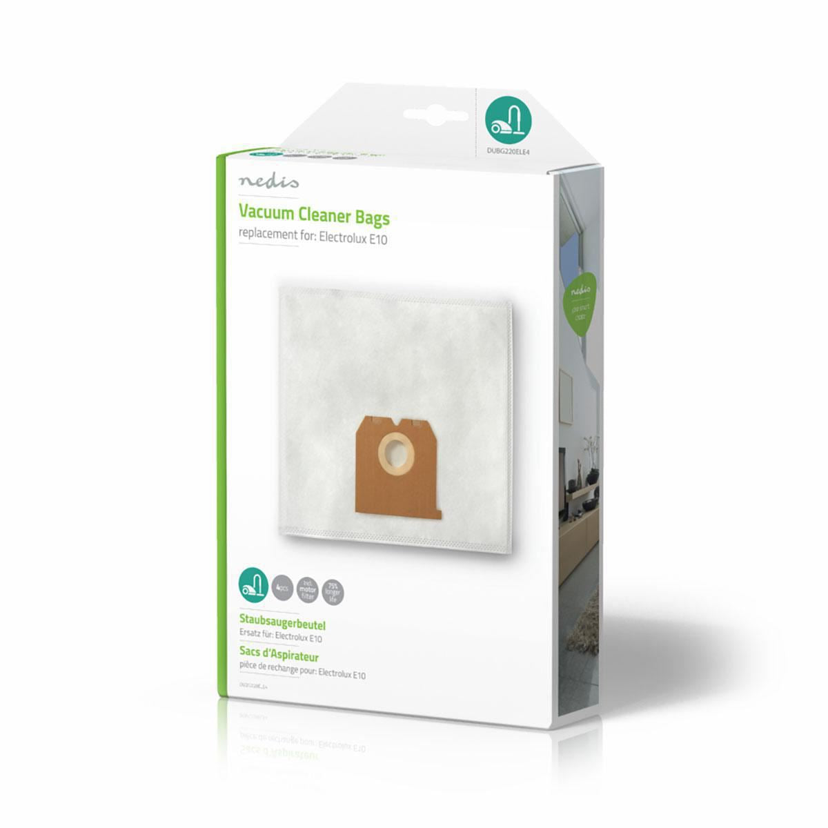 Nedis Vacuum Cleaner Bag | 4 pcs | Synthetic | Most sold for: Electrolux | White