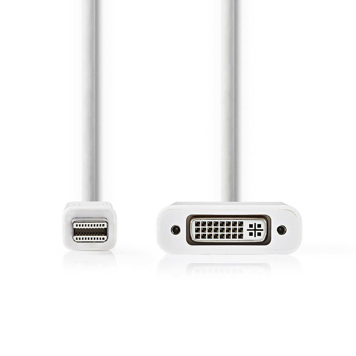 Nedis Mini DisplayPort Cable | DisplayPort 1.2 | Mini DisplayPort Male | DVI-I 24+5-Pin Female | 21.6 Gbps | Nickel Plated | 0.20 m | Round | PVC | White
