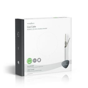 Nedis Coax Cable On Reel | RG58C/U | 50 Ohm | Double Shielded | ECA | 25.0 m | Coax | PVC | White | Gift Box