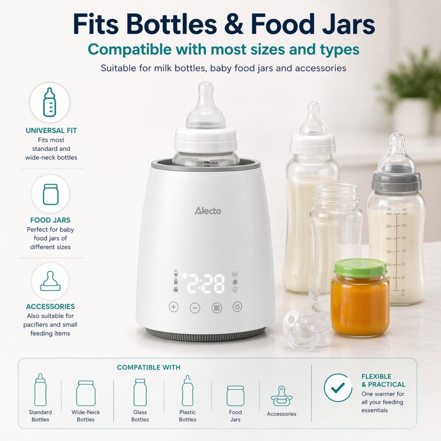 Alecto Fast Bottle / Food Warmer / Steriliser with Smart Temperature Control, Warms Evenly