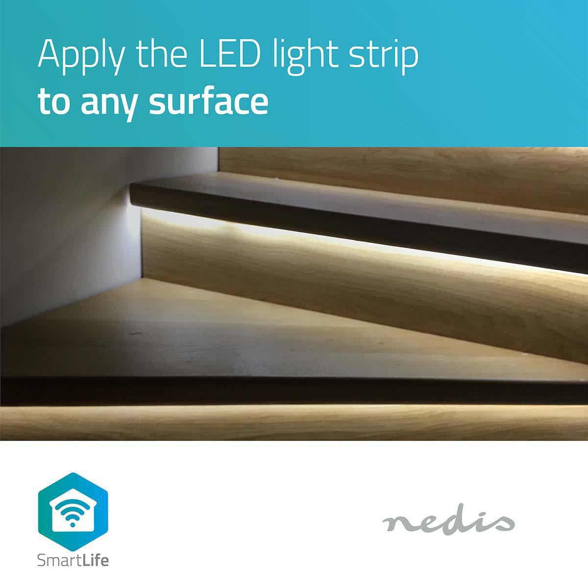 Nedis SmartLife LED Strip | Wi-Fi | Cool White / RGB / Warm White | SMD | 5.00 m | IP44 | 2700 - 6500 K | 960 lm | Android™ / IOS