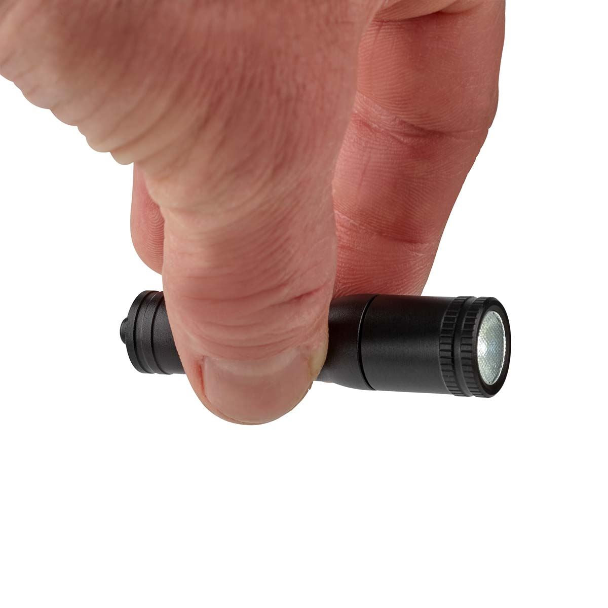 Nedis Keychain LED Torch, Super Compact Lightweight Aluminium Torch, Rotating On/Off Lamp Head, IPX4 Water-Resistant, 35m Beam Distance, Black