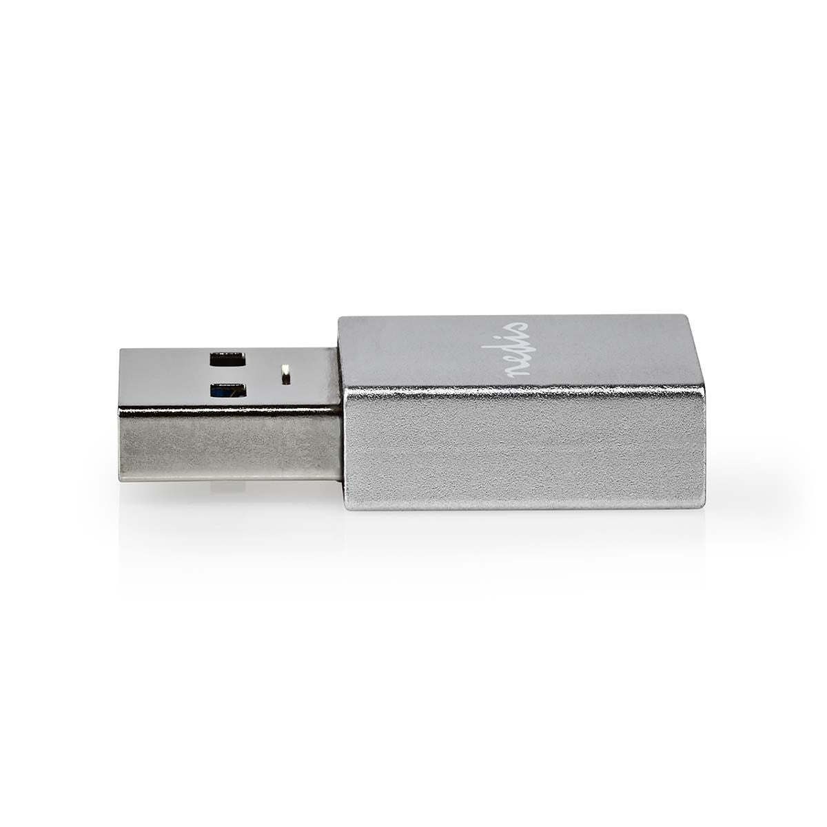Nedis USB-A Adapter | USB 3.2 Gen 1 | USB-A Male | USB-C™ Female | 5 Gbps | Round | Nickel Plated | Silver | Cover Window Box