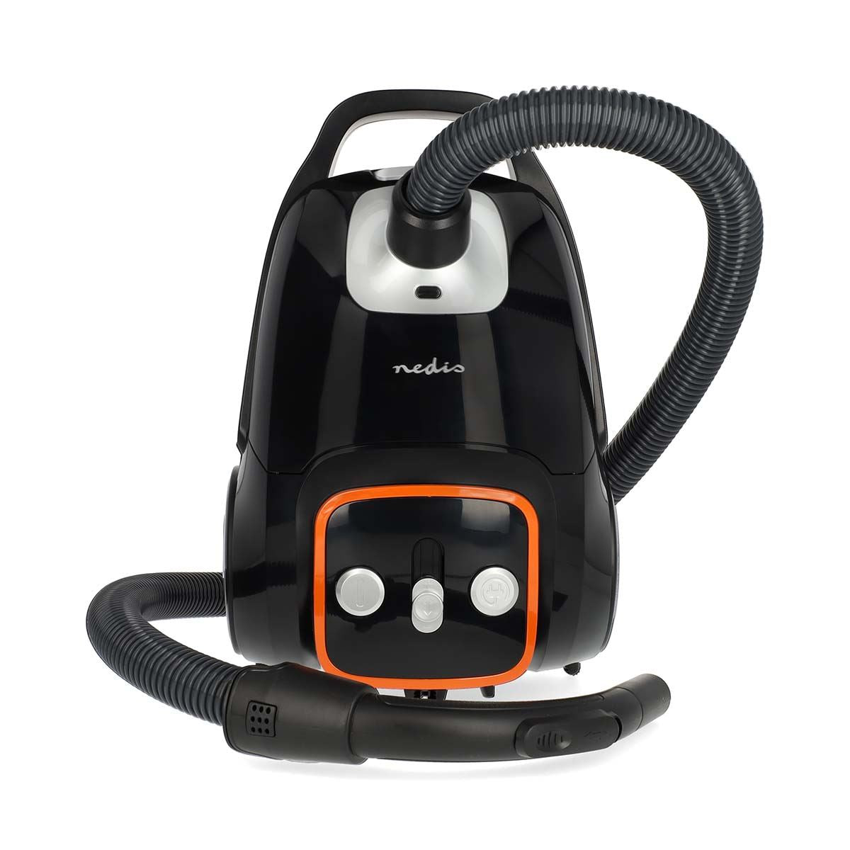 Nedis Vacuum Cleaner | With Bag | 700 W | Dust capacity: 3.0 l | Combi Brush | Action radius: 9.00 m | Vacuum cleaner suction control | Hepa 13 | Anthracite / Black / Orange