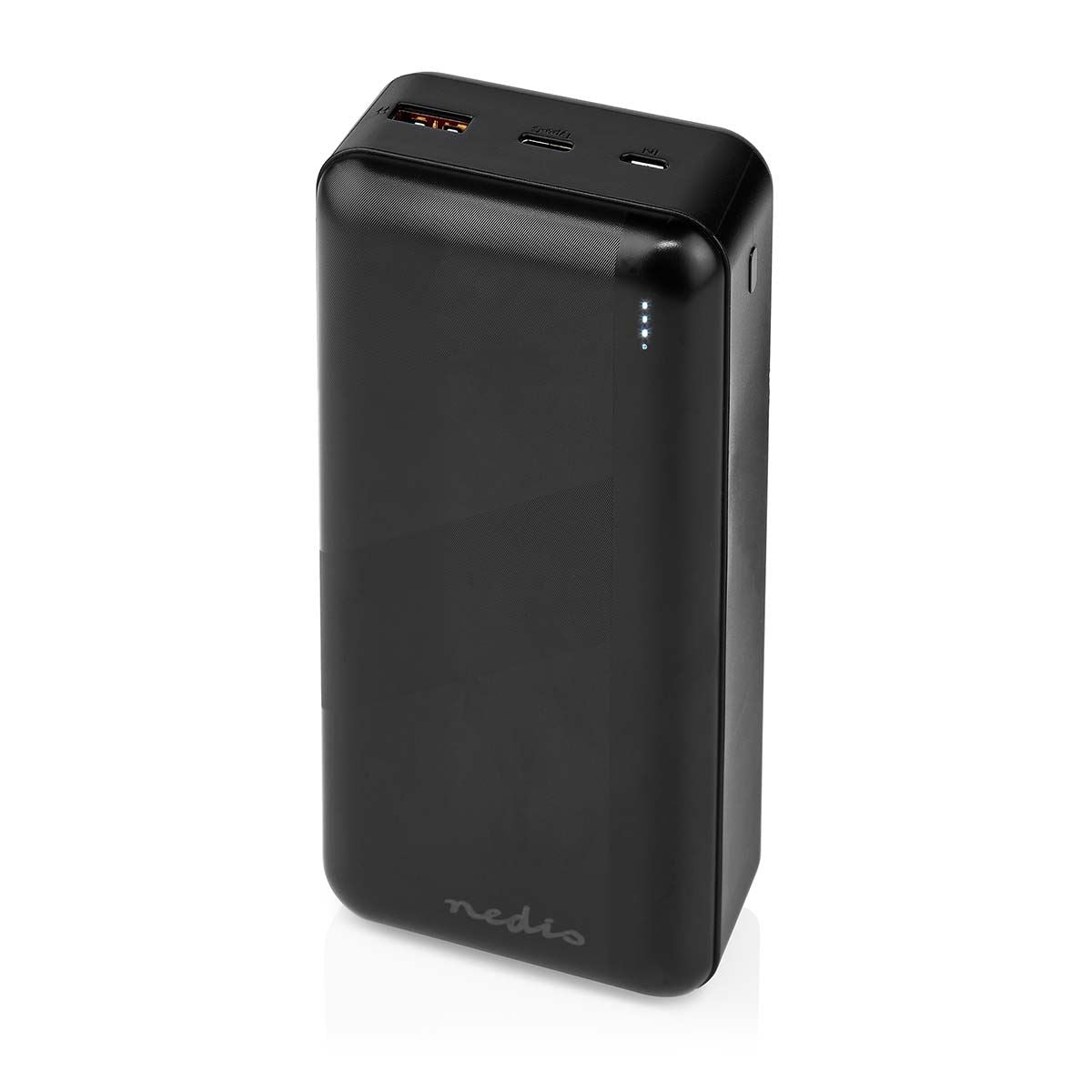 Nedis Powerbank | 30000 mAh | 1.5 / 2.0 / 3.0 A | Number of outputs: 2 | Output connection: 1x USB-A / 1x USB-C™ | Input connection: 1x Micro USB / 1x USB-C™ | PD3.0 20W | Lithium-Polymer