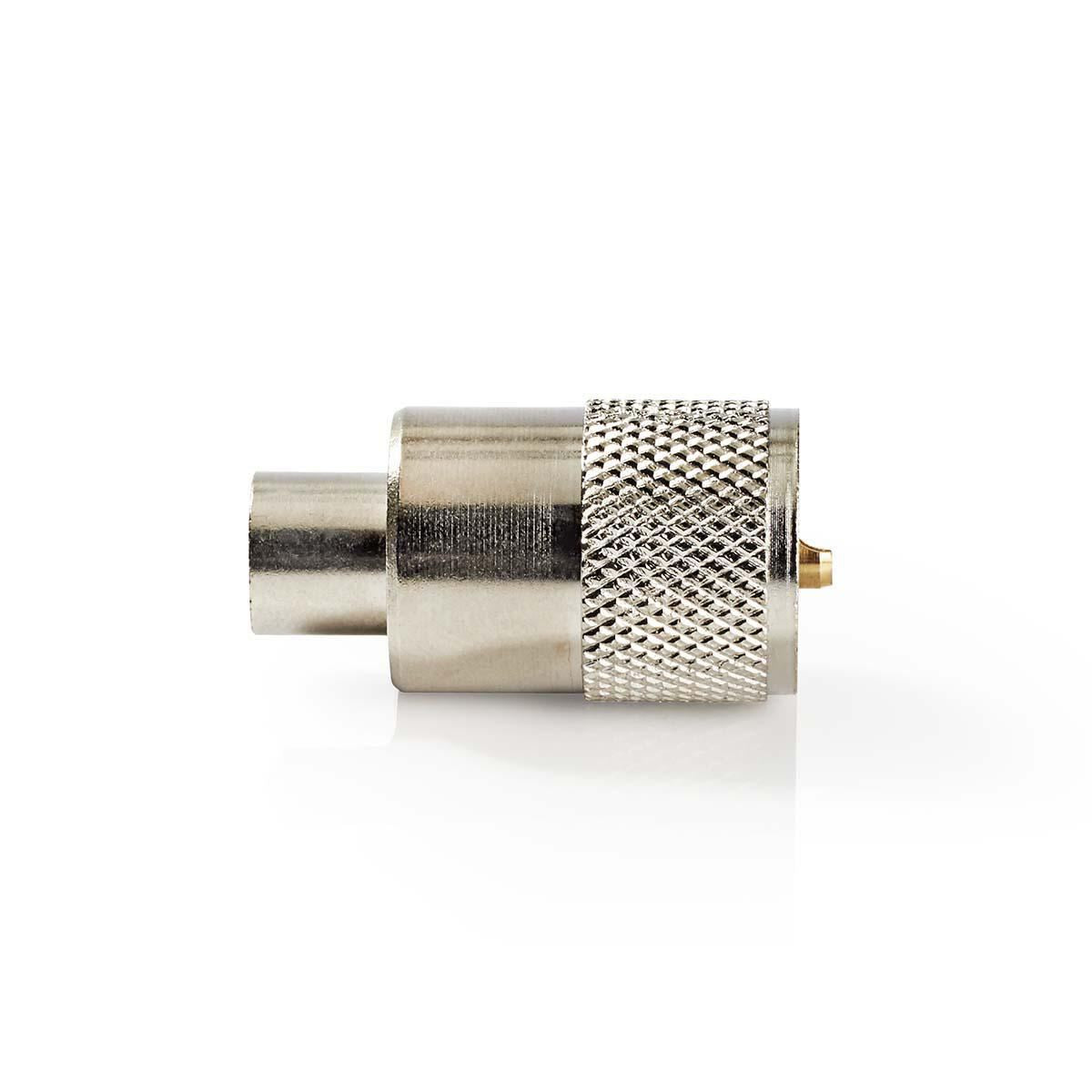Nedis PL259 Connector | Straight | Male | Nickel Plated | 50 Ohm | Solder | Cable input diameter: 6.0 mm | Metal | Silver | 25 pcs | Envelope