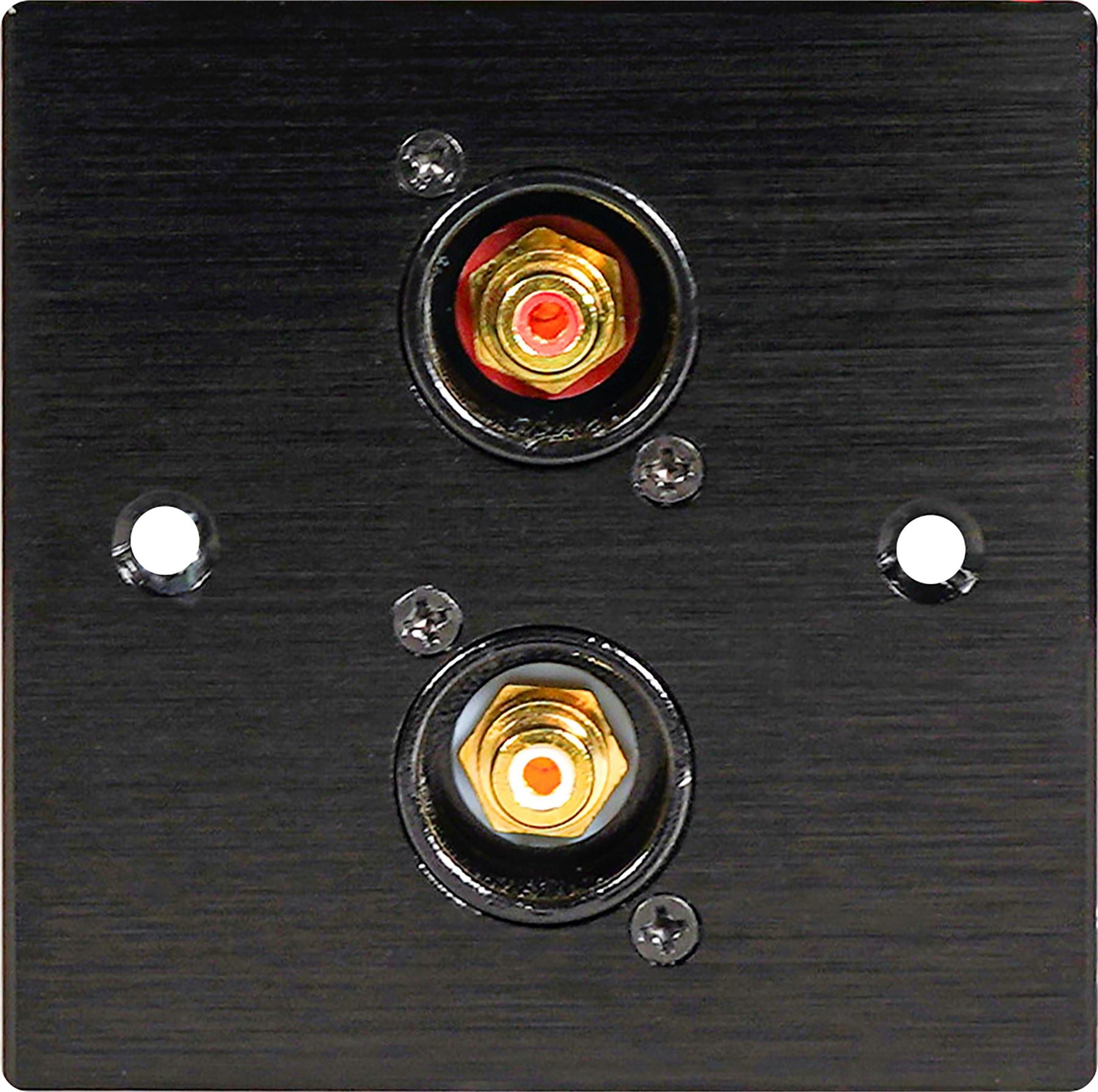 Black Wall Face Plate Electrical AV Slim Series 2 x Phono Socket Wall Plate Metal