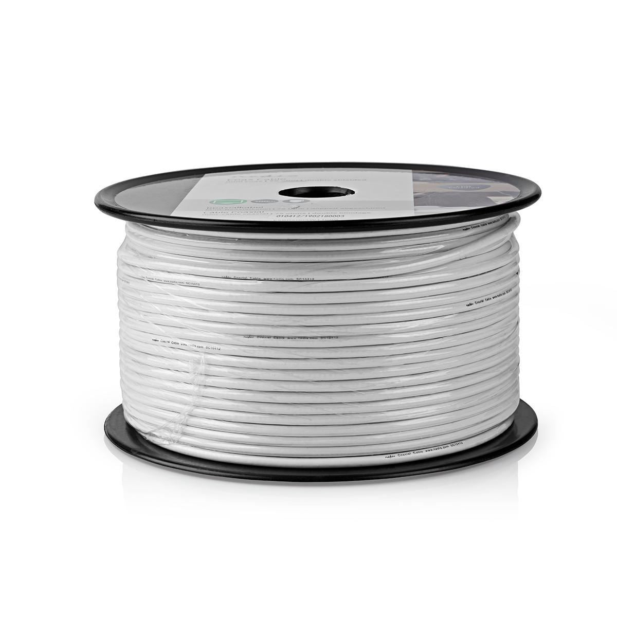 Nedis Coax Cable On Reel | Mini Coax | 75 Ohm | Single Shielded | ECA | 100.0 m | Coax | PVC | White | Reel