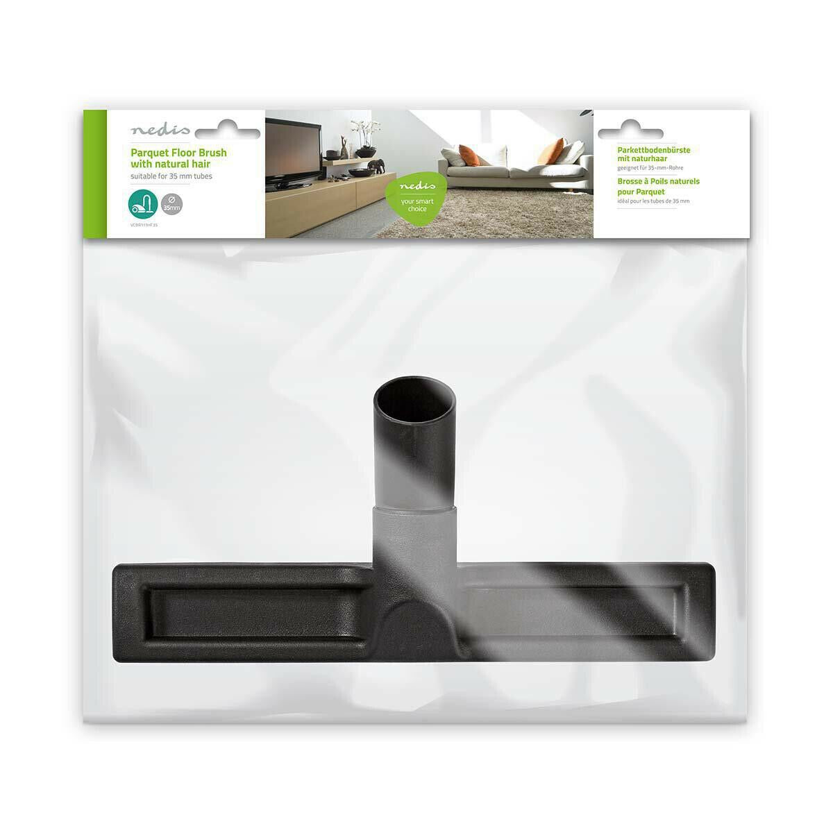 Nedis Parquet Floor Brush | Natural Hair | Replacement for: Bosch / Miele / Panasonic / Rowenta / Samsung / Siemens