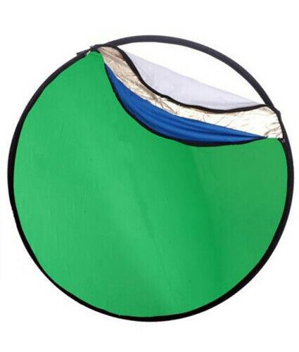 Ex-Pro 7 -in- 1 Photographic Light Reflector - 32" (80cm) Silver, Gold, Silver/Gold, White, Green, Blue & Translucent, Collapsible.