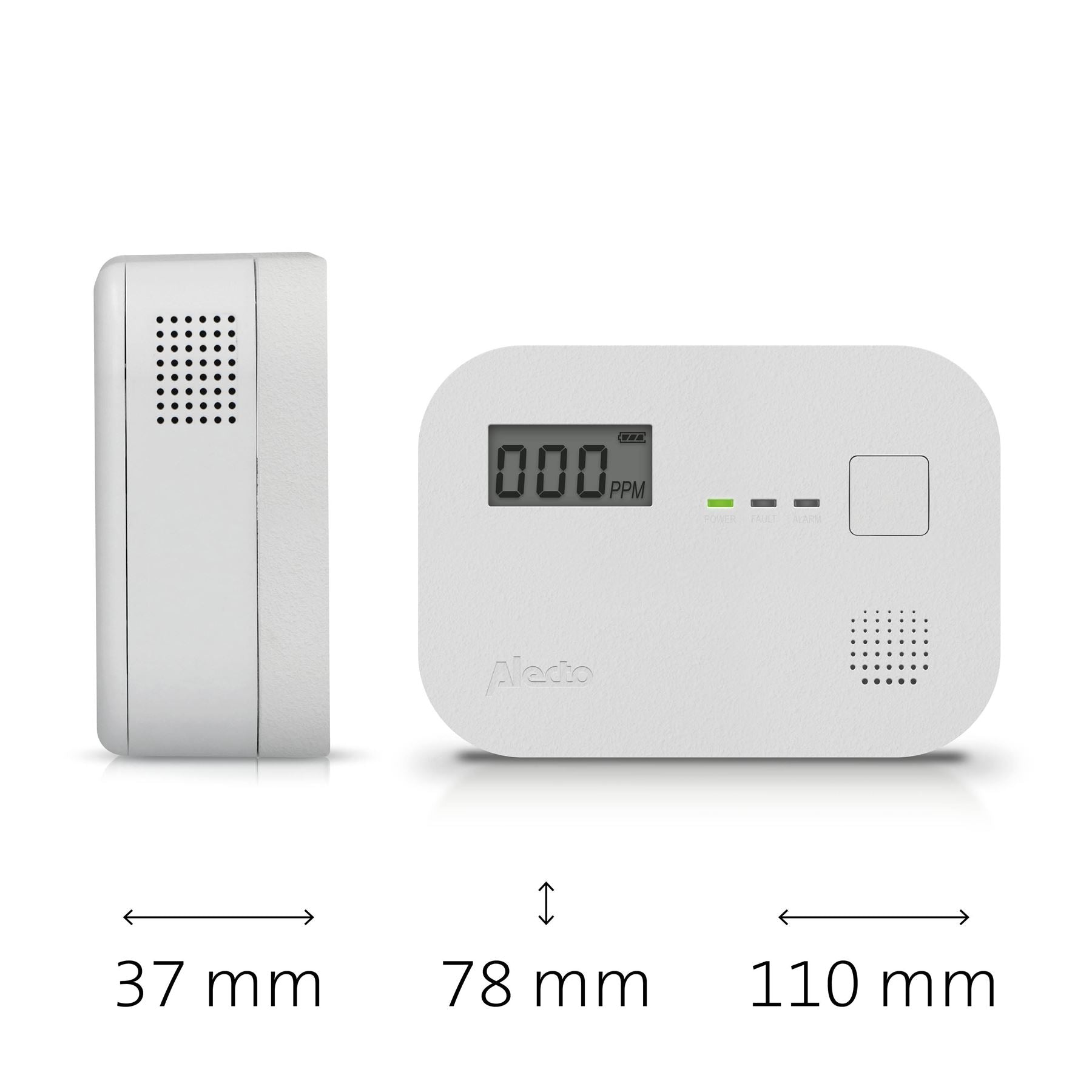 Alecto COA3910 Carbon monoxide Alarm with 10 year Sensor Runtime & LCD Display | EN50291-1:20180 | White