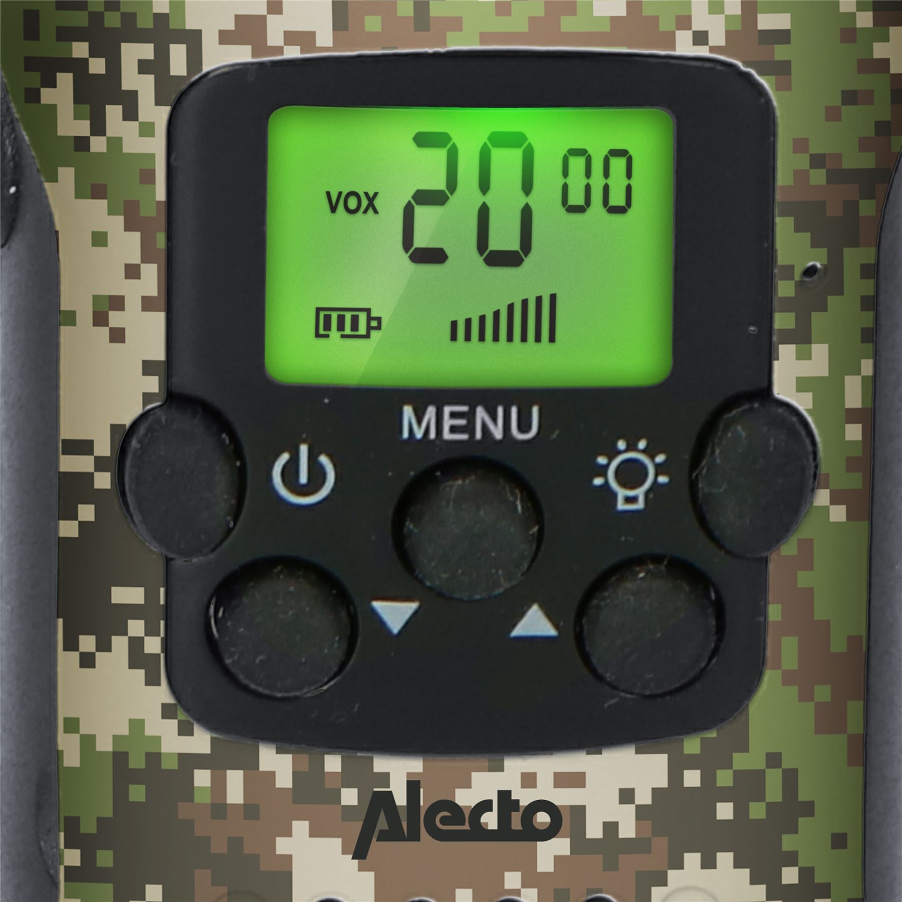 Alecto Walkie-Talkie Set | 2 Handsets | Up to 7 km | LCD | Frequency channels: 8 | VOX | up to 3 Hours | Camouflage